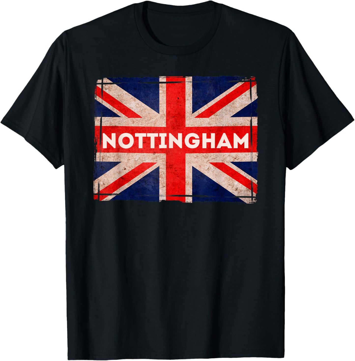 Nottingham Flag Nottinghamshire Born Bred T-Shirt - T-Shirt | Black