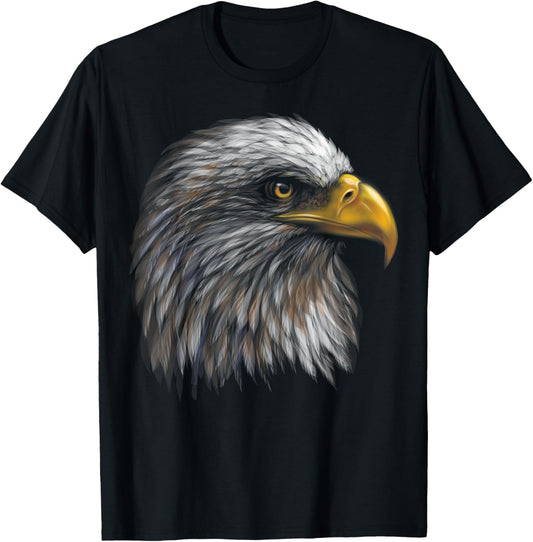 Cute Bald Eagle Head Black Art for Lovers of Eagles Birds T-Shirt - T-Shirt | Black