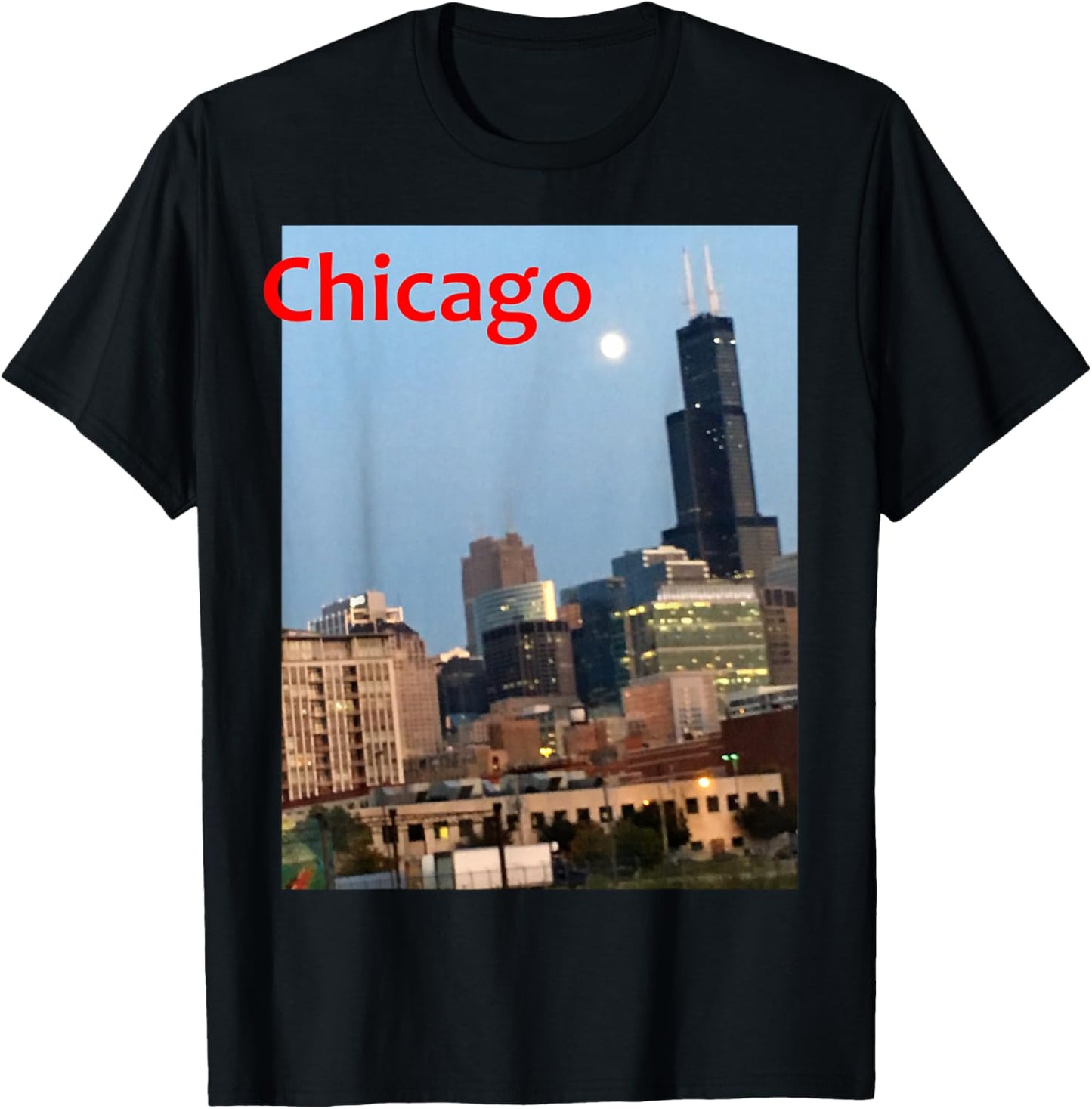 Chicago Photo Willis Tower T-Shirt - T-Shirt | Black