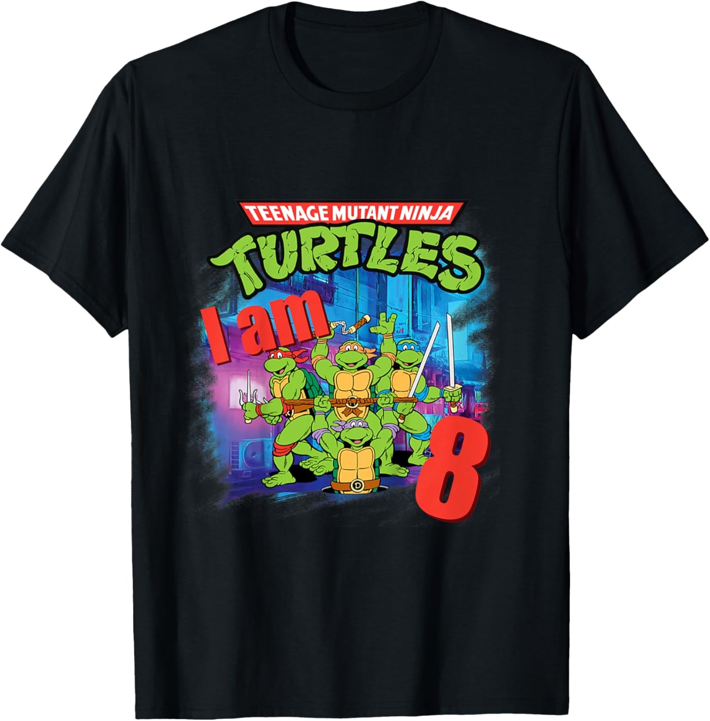 Mademark x Teenage Mutant Ninja Turtles - Kids Original Teenage Mutant Ninja Turtles Classic 8th Birthday T-Shirt - T-Shirt | Black