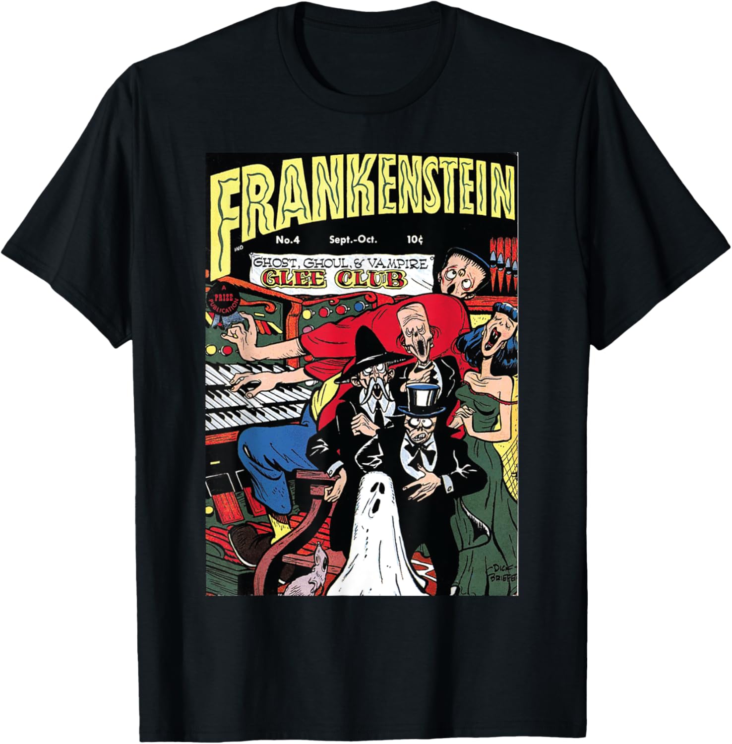 Frankenstein Halloween Horror Vintage Comic Book Retro Funny T-Shirt - T-Shirt | Black