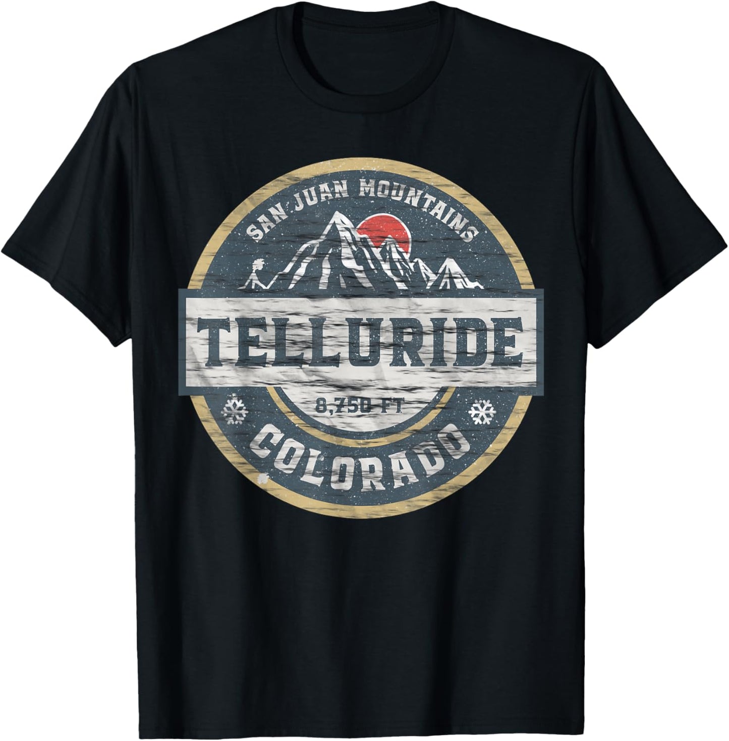 Telluride Colorado San Juan Rocky Mountains Skiing T-Shirt - T-Shirt | Black
