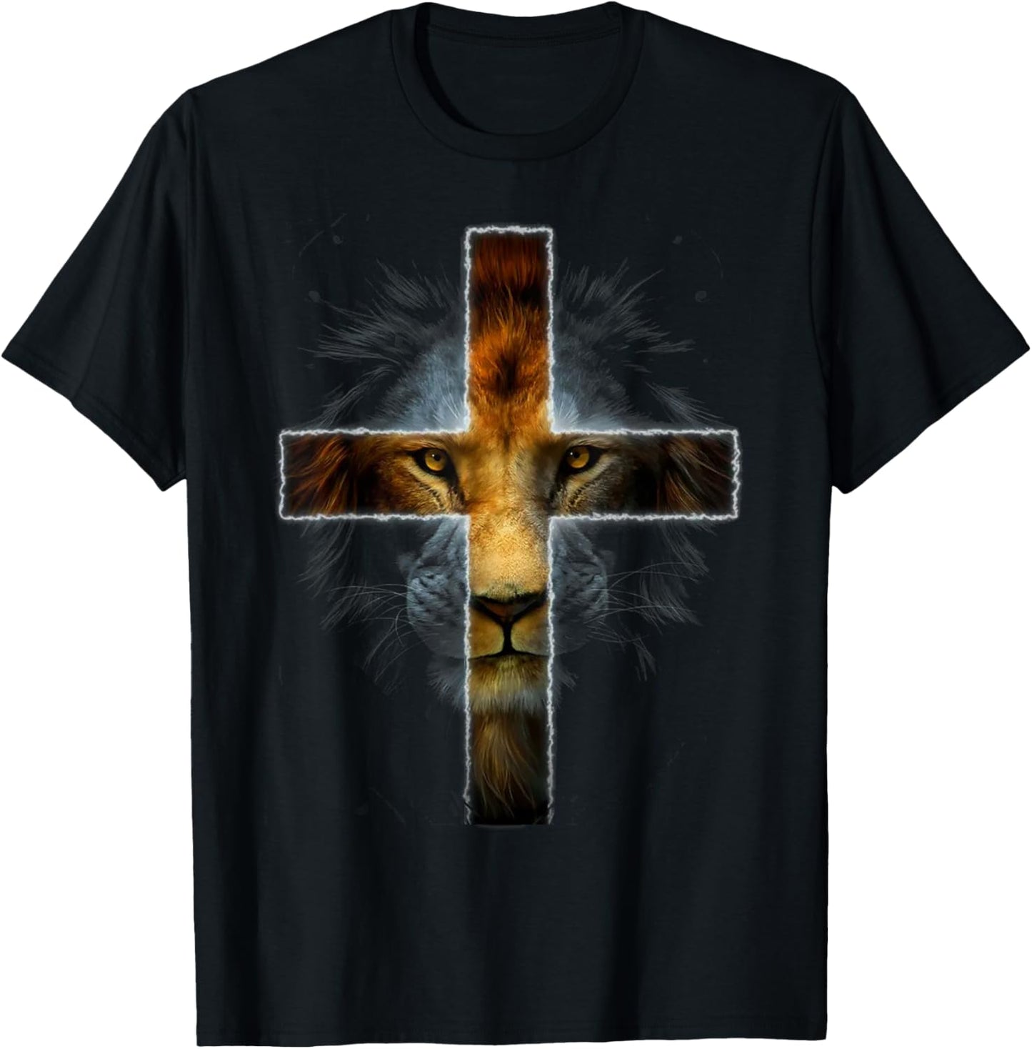 Christian Jesus Lion of Tribe Judah Cross Gift Women T-Shirt - T-Shirt | Black