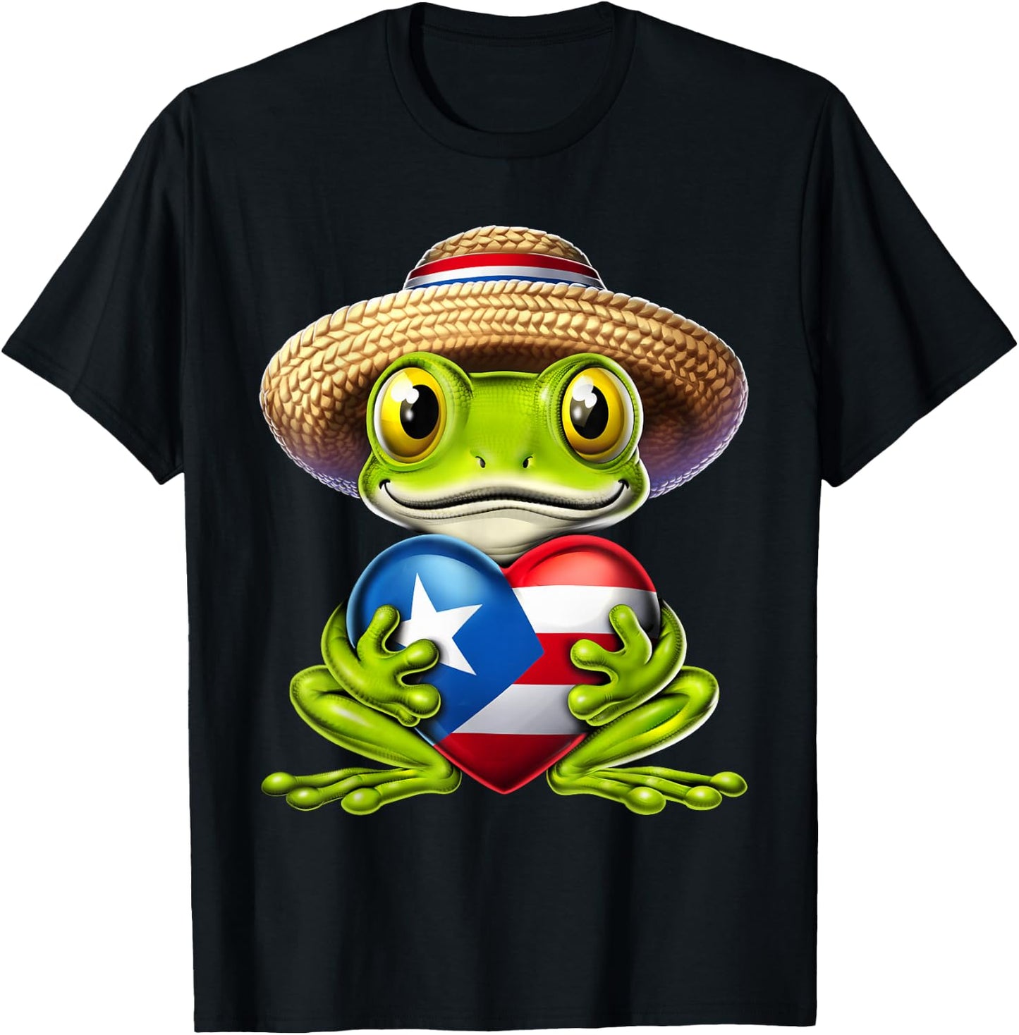Coqui Frog Puerto Rico Boricua Puerto Rican Flag Taino T-Shirt - T-Shirt | Black