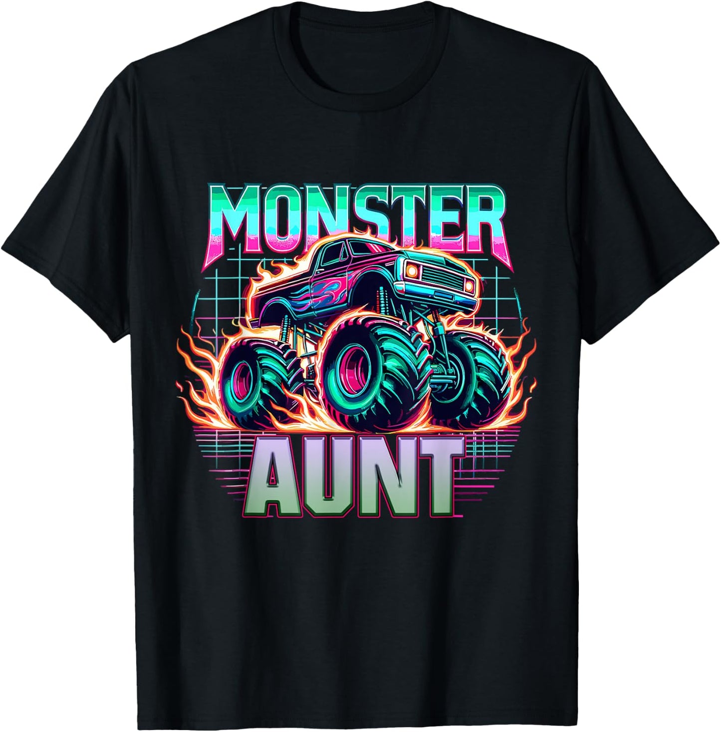 Monster Truck Aunt Monster Truck Are My Jam Truck Lovers T-Shirt - T-Shirt | Black