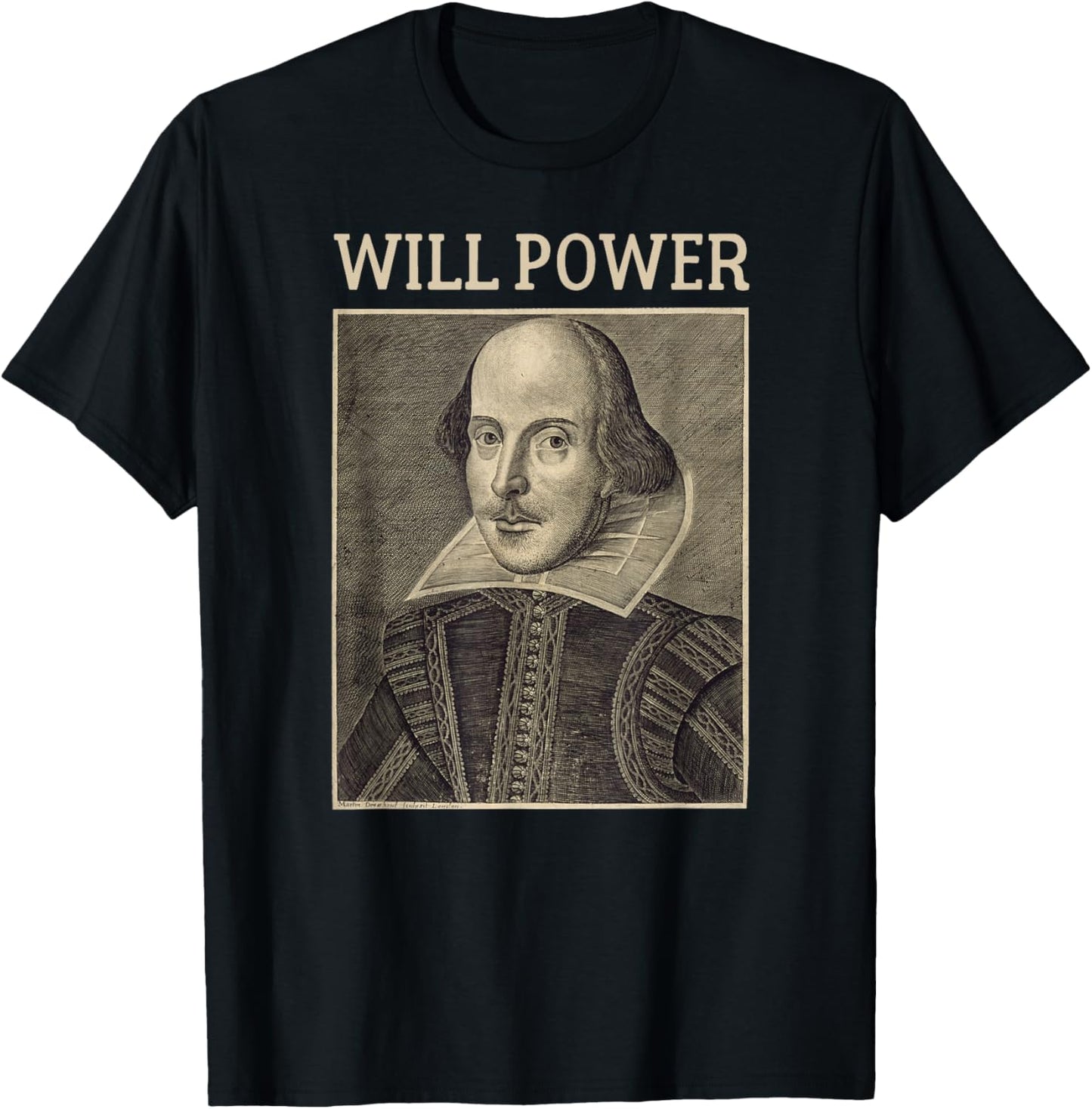 Shakespeare Will Power Literature Vintage Shakespeare Poster T-Shirt - T-Shirt | Black