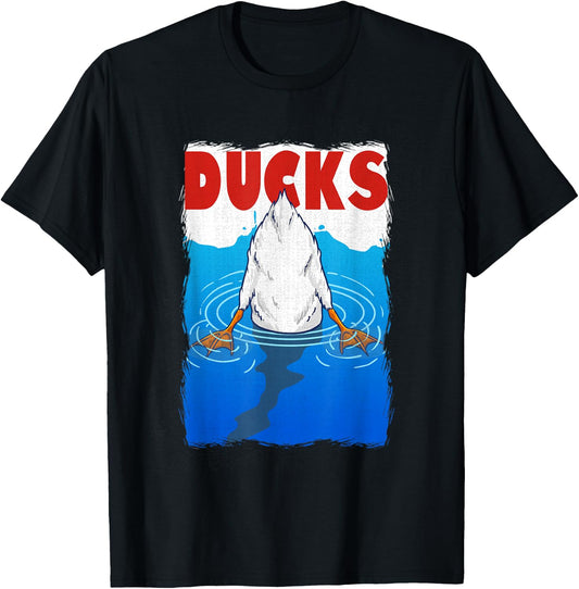 Retro 90s Movies Duck Pun Meme Men Women Funny Duck T-Shirt - T-Shirt | Black