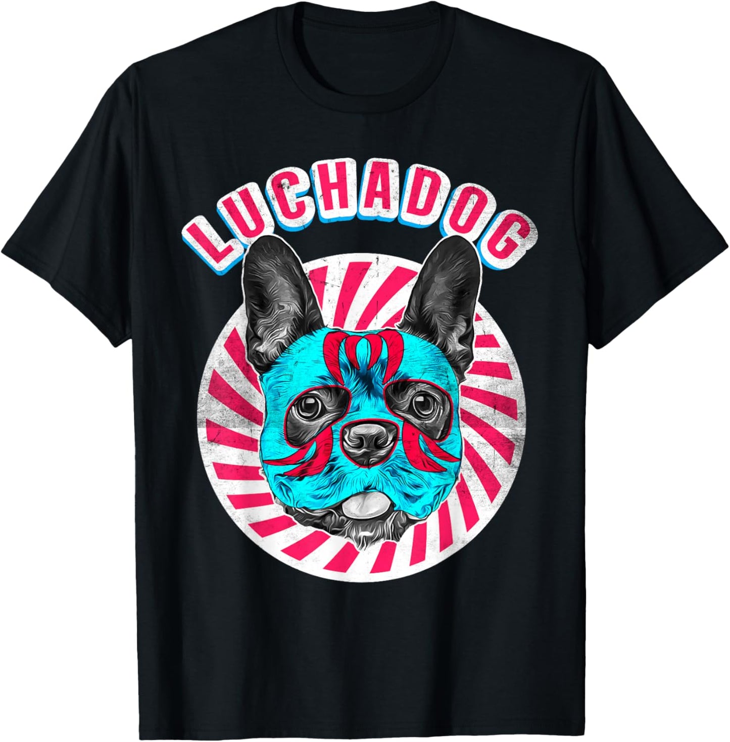 Luchadog Mexican Wrestling - Lucha Luchador Dog Wears Mask T-Shirt - T-Shirt | Black