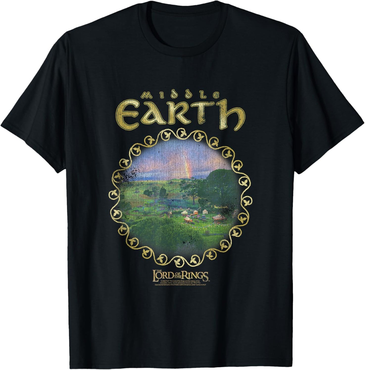 The Lord of The Rings Middle Earth Framed Landscape Movie T-Shirt - T-Shirt | Black