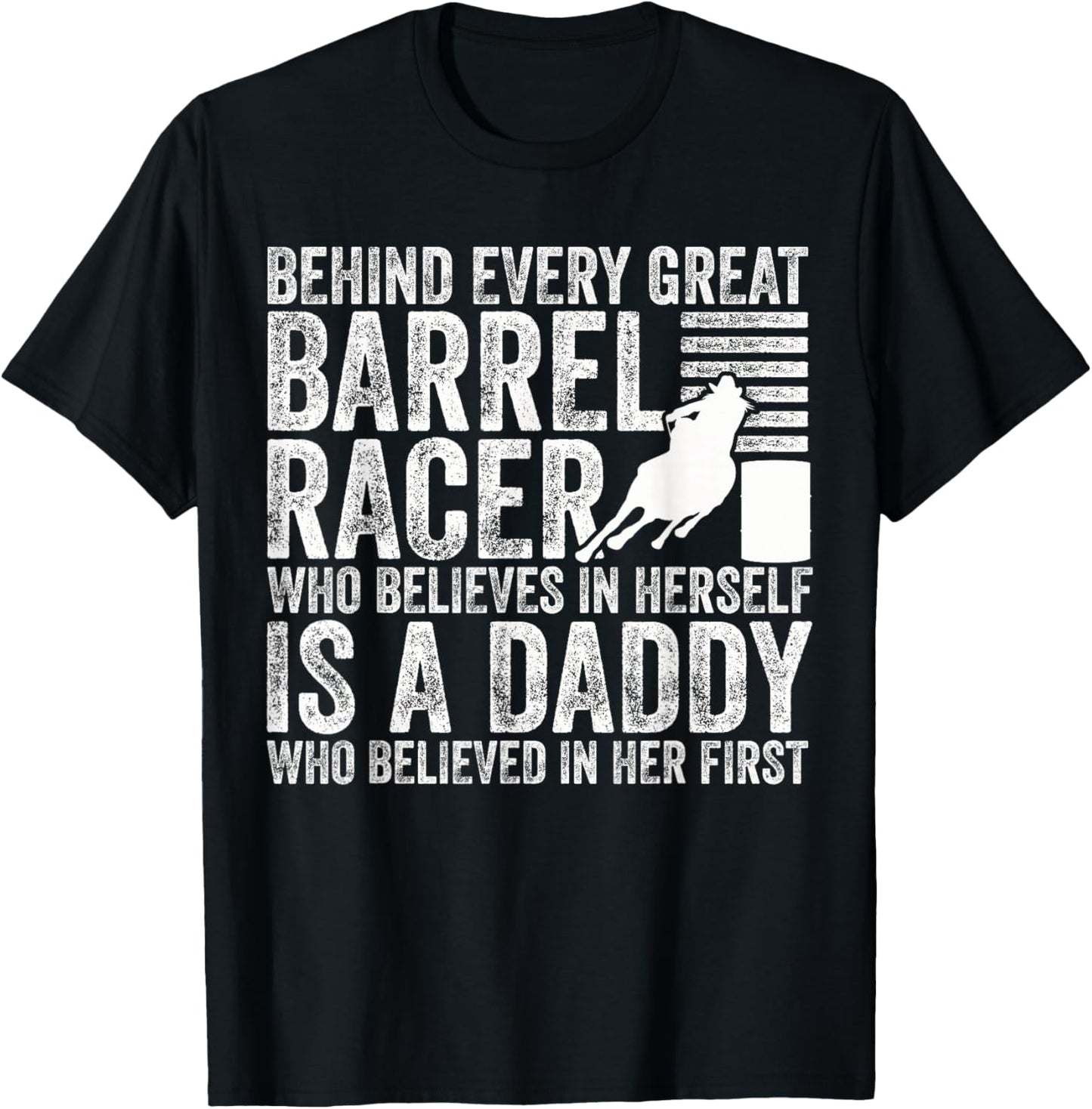 Barrel Racer Daddy Dad Father Barrel Racing T-Shirt - T-Shirt | Black
