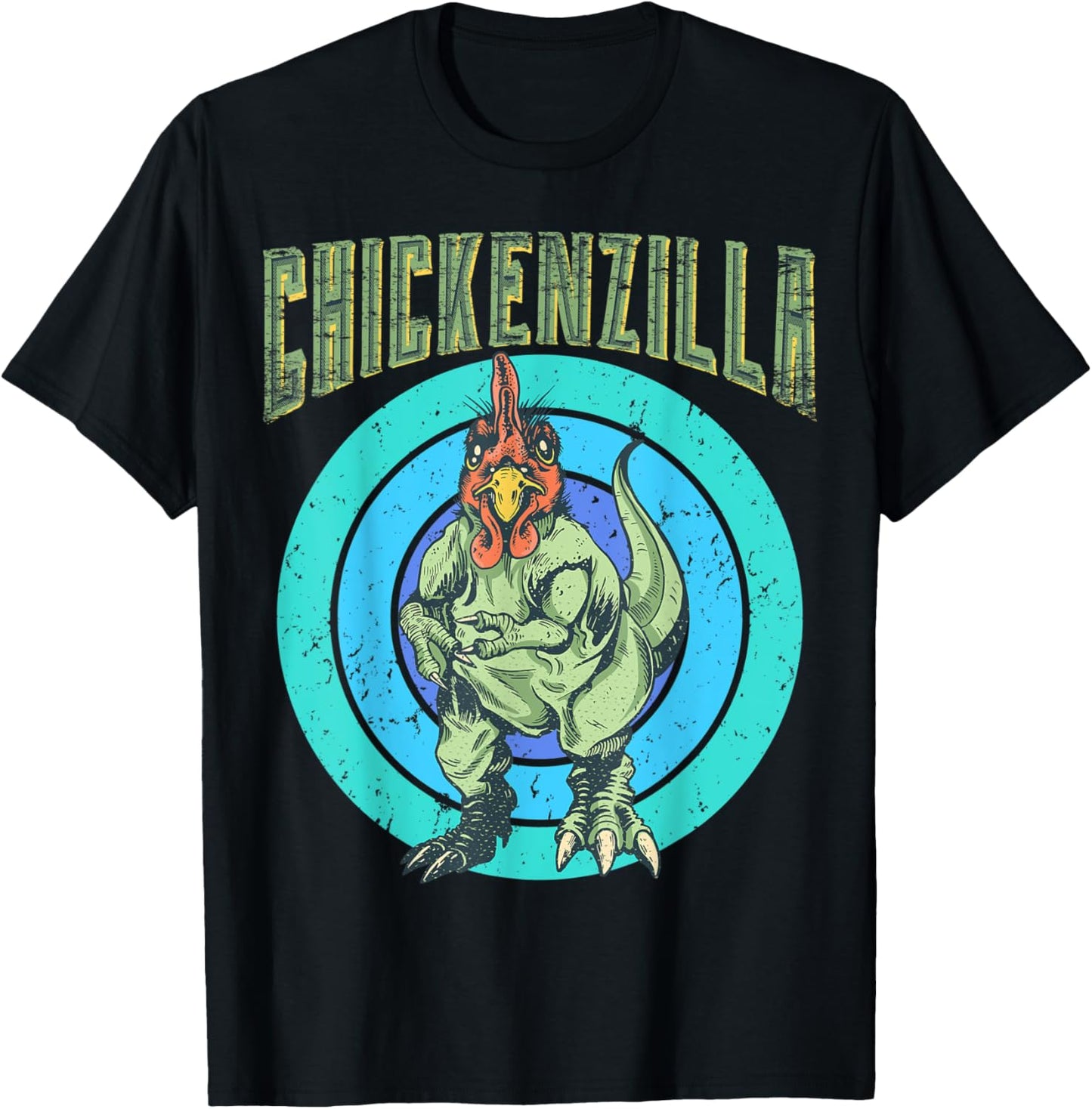Chickenzilla Funny Chicken Shirt Dinosaur Chicken Lover T-Shirt - T-Shirt | Black