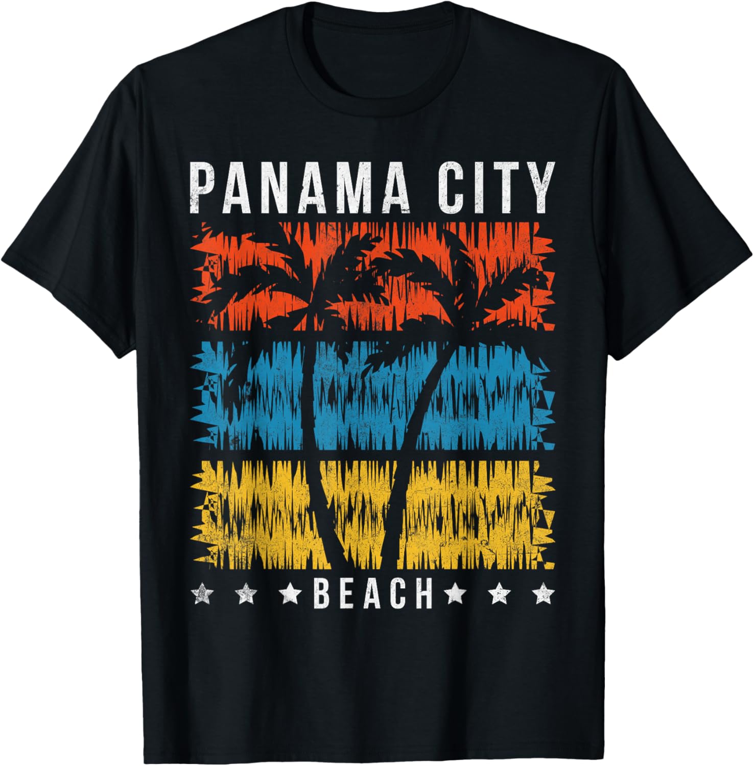 Panama City Beach Family Summer Vacation Souvenir Retro T-Shirt - T-Shirt | Black