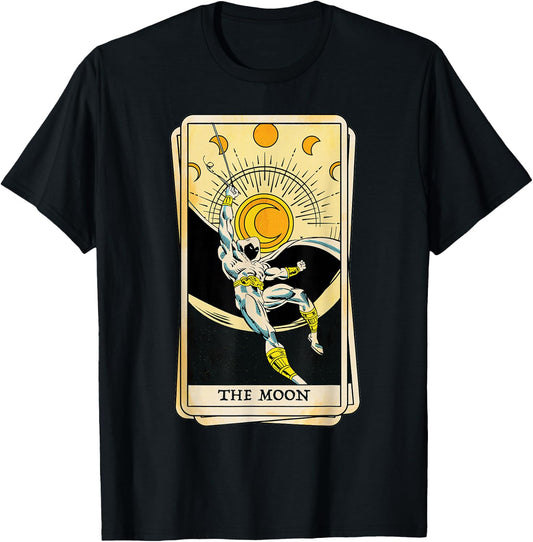 Marvel Tarot Arcana Moon Knight as The Moon Card T-Shirt - T-Shirt | Black