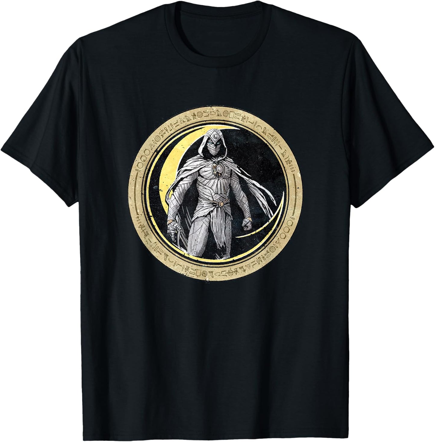 Marvel Moon Knight Crescent Egyptian Hieroglyphs T-Shirt - T-Shirt | Black