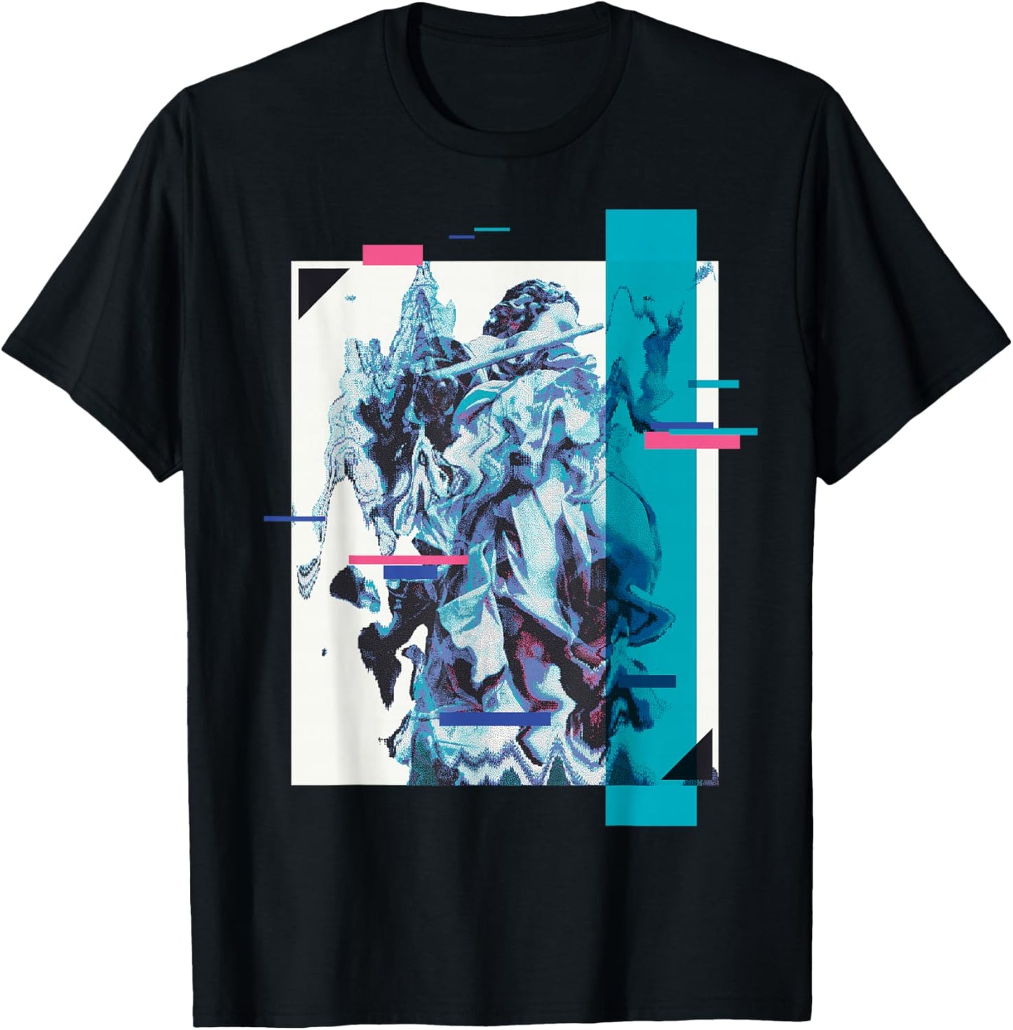 Vaporwave Aesthetic Retro 80s 90s Statue Japanese Glitch Art T-Shirt - T-Shirt | Black