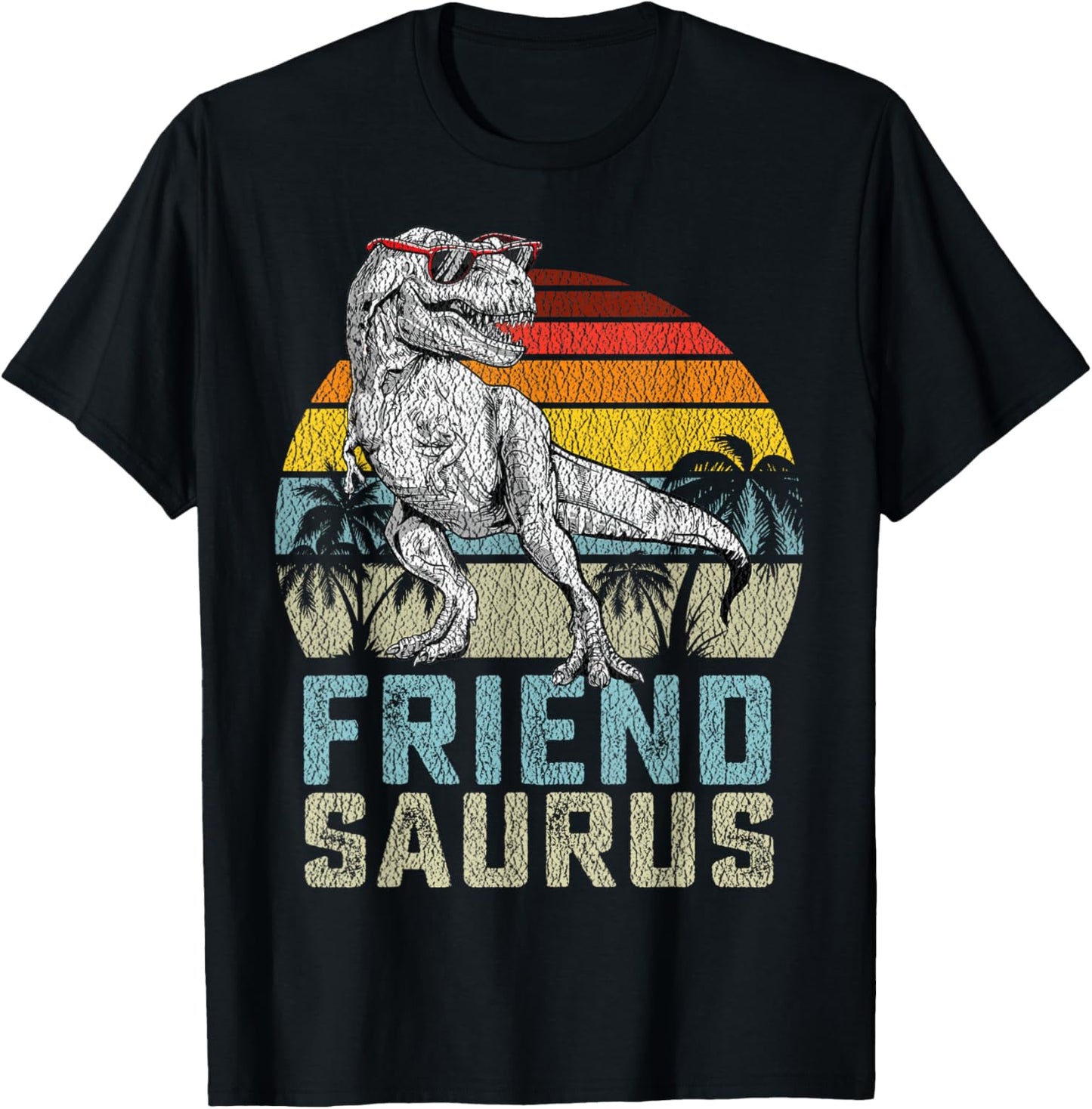 Friendsaurus T Rex Dinosaur Friend Saurus Family Matching T-Shirt - T-Shirt | Black