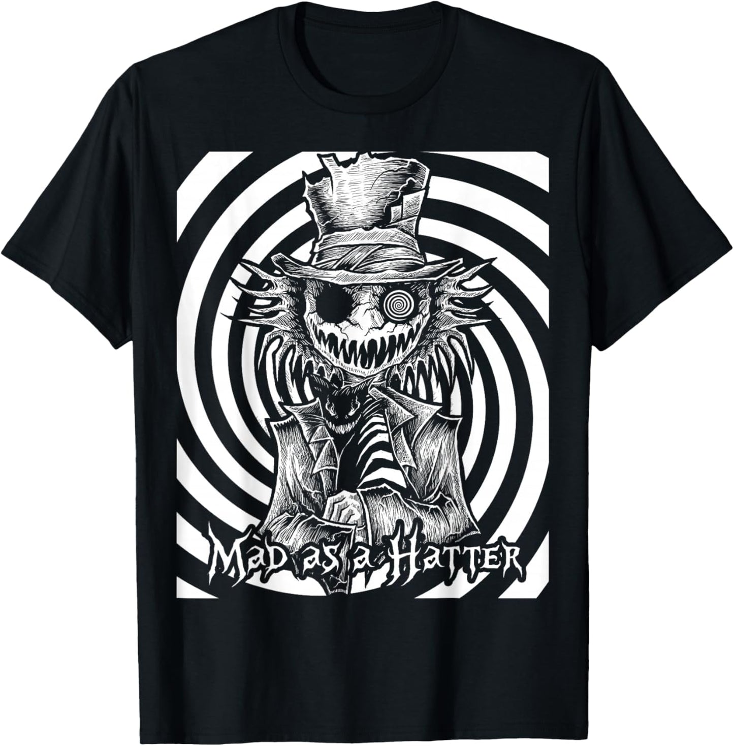 Mad Hatter Alice in Wonderland Psychedelic Madness T-Shirt - T-Shirt | Black