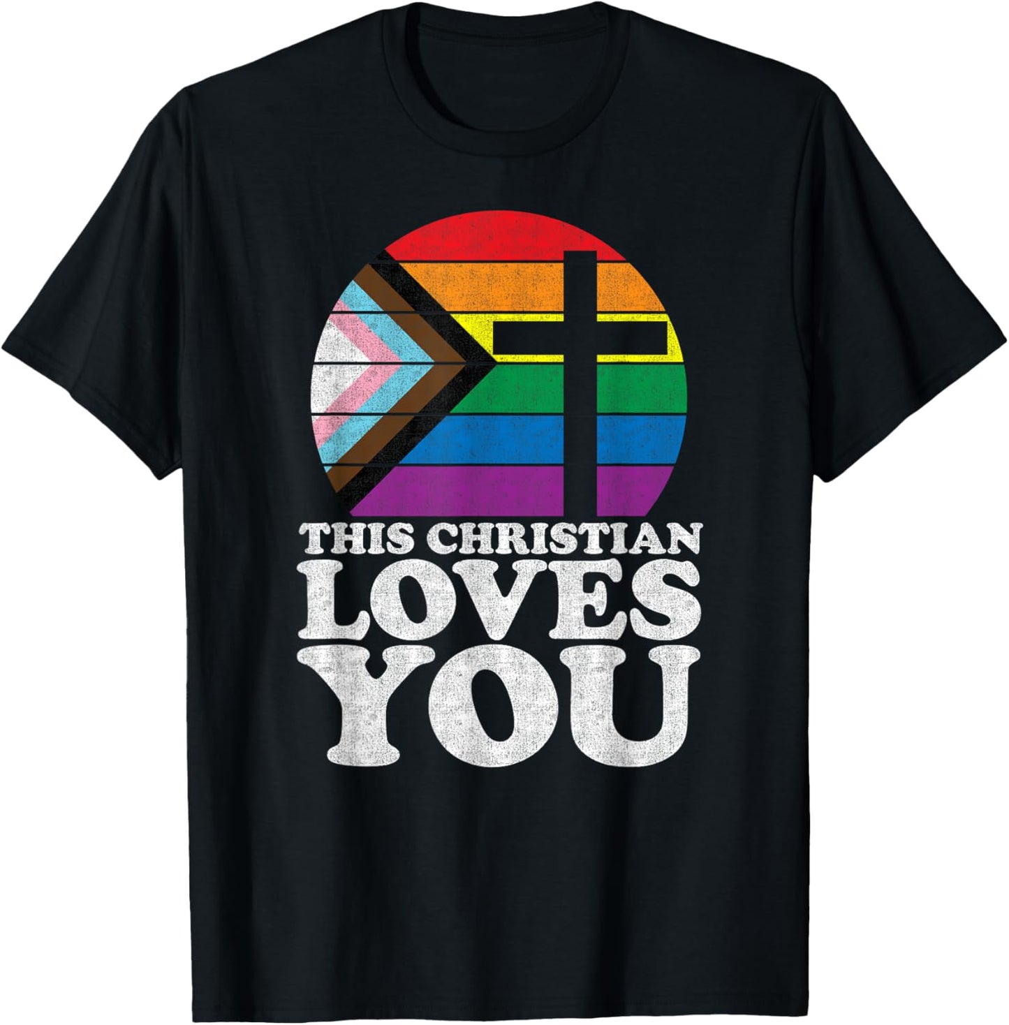 Christian Ally Pride Shirt This Christian Loves You T-Shirt - T-Shirt | Black