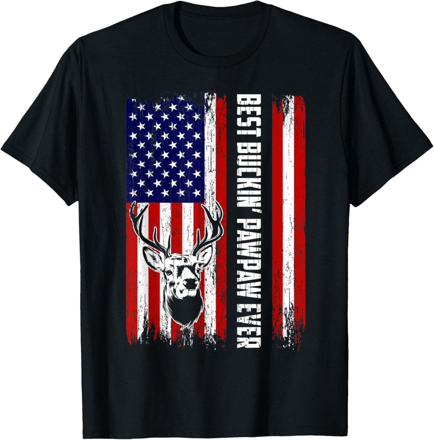Best Buckin Pawpaw Ever Shirt Deer Hunting Bucking Father T-Shirt - T-Shirt | Black