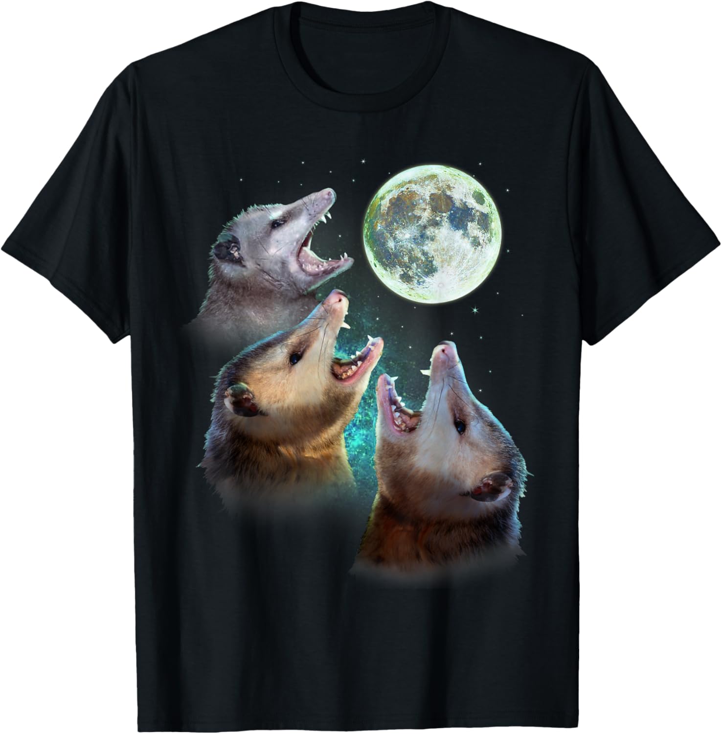 Three Opposum Moon With 3 Possums And Dead Moon Costume T-Shirt - T-Shirt | Black