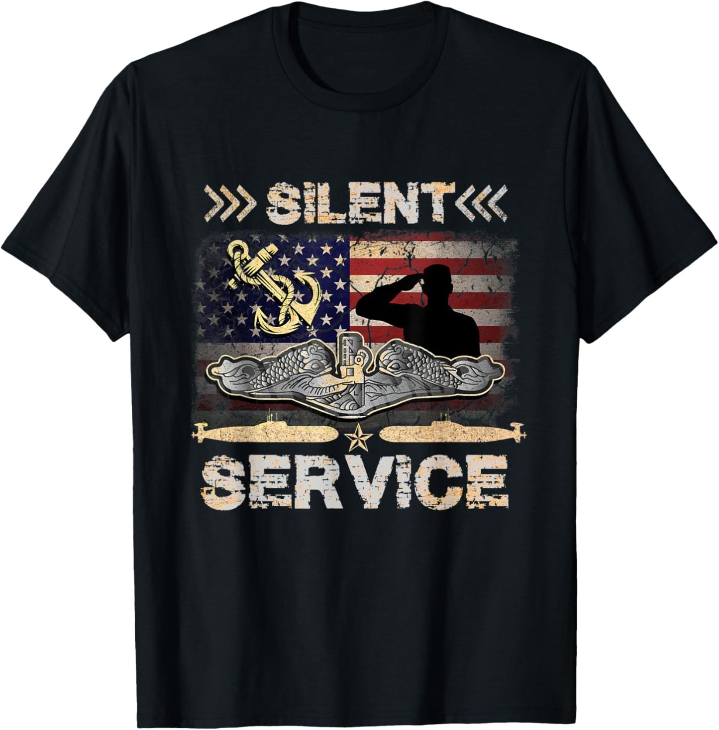 U.S Submarines Silent Service Men T-Shirt - T-Shirt | Black
