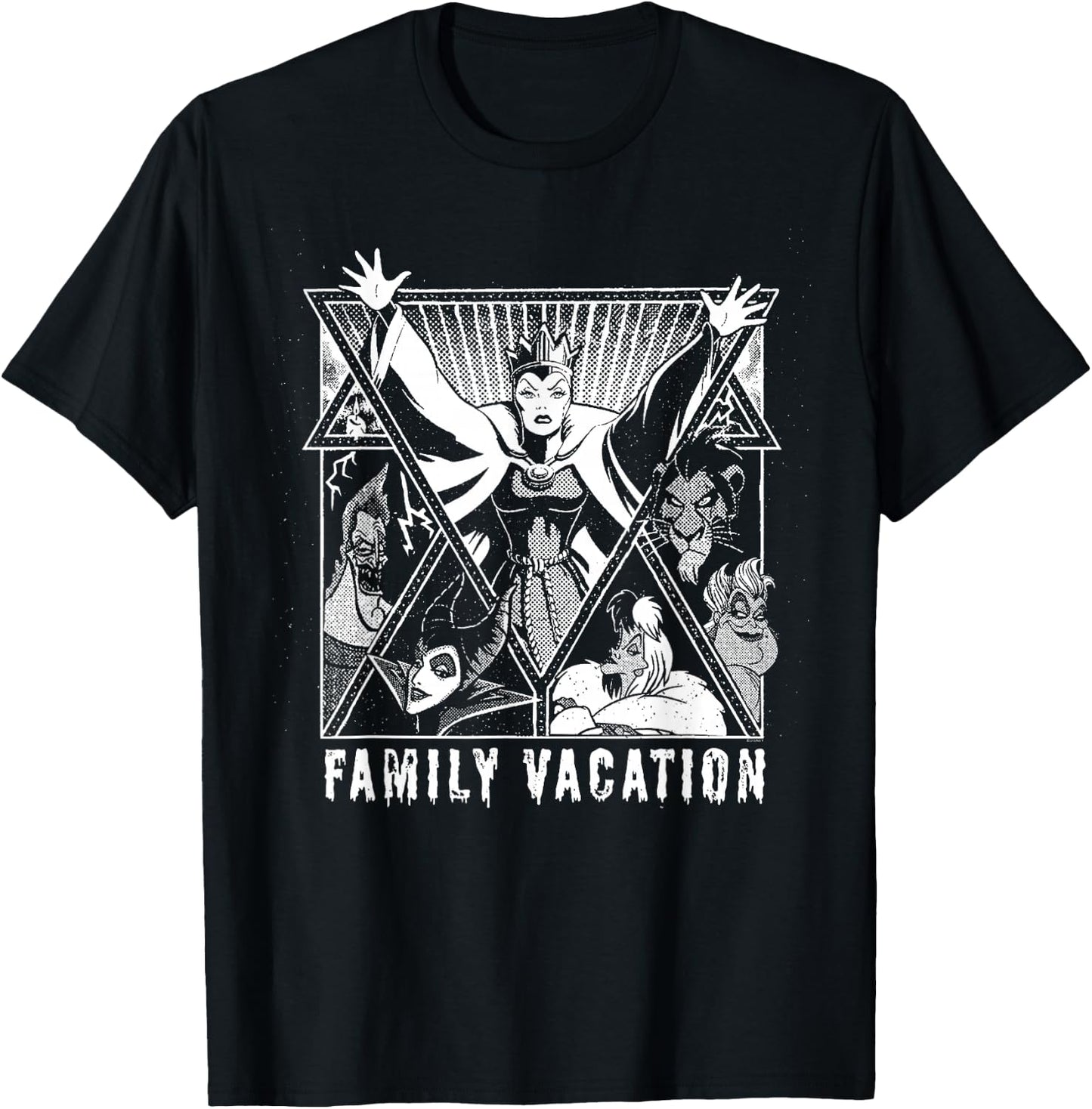 Disney Villains Graphic Print Group Family Vacation Trip T-Shirt - T-Shirt | Black