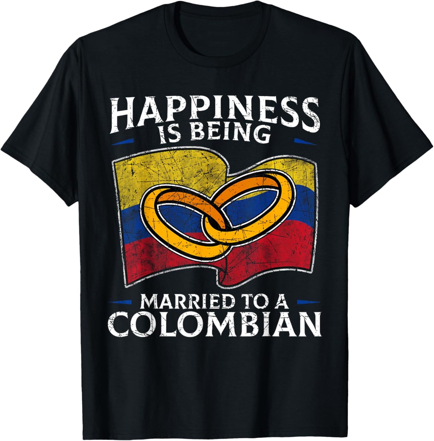 Colombia Marriage Colombian Heritage Married Flag Culture T-Shirt - T-Shirt | Black