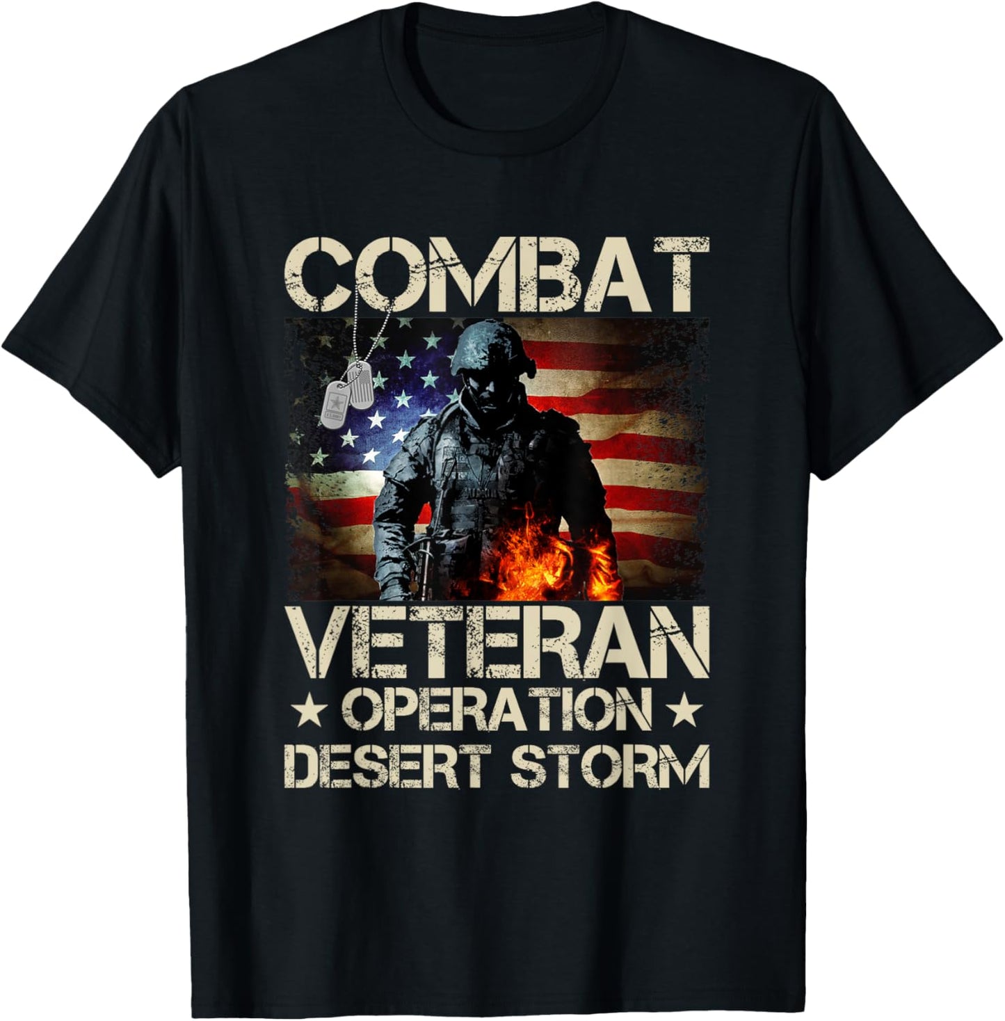 Memorial Day Veteran's Day Desert Storm Military Soldier T-Shirt - T-Shirt | Black