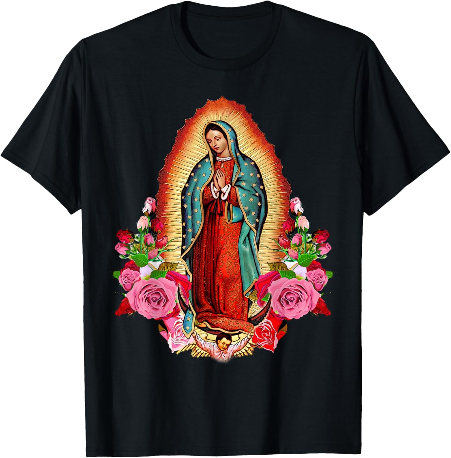 Our Lady of Guadalupe Virgin Mary T-Shirt - T-Shirt | Black