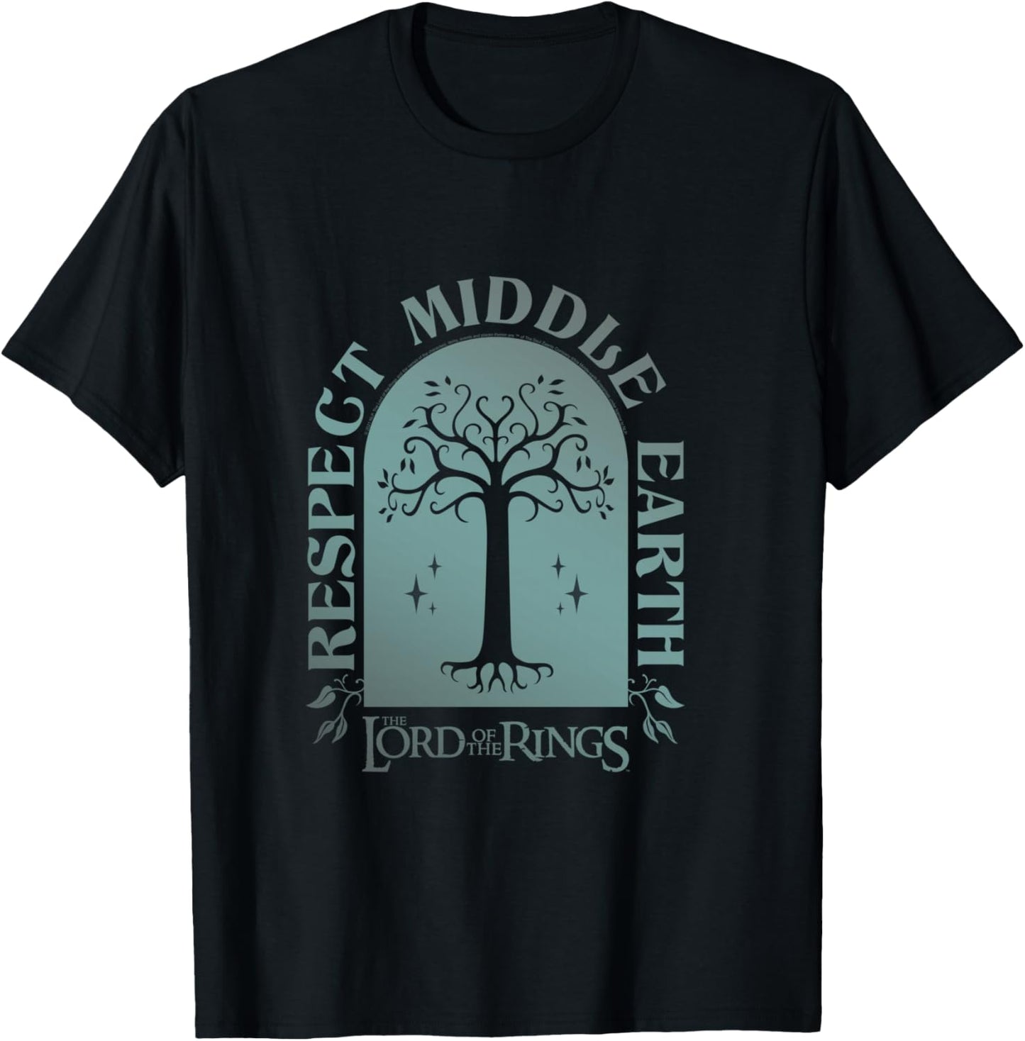 The Lord of the Rings Respect Middle Earth Tree Fantasy T-Shirt - T-Shirt | Black