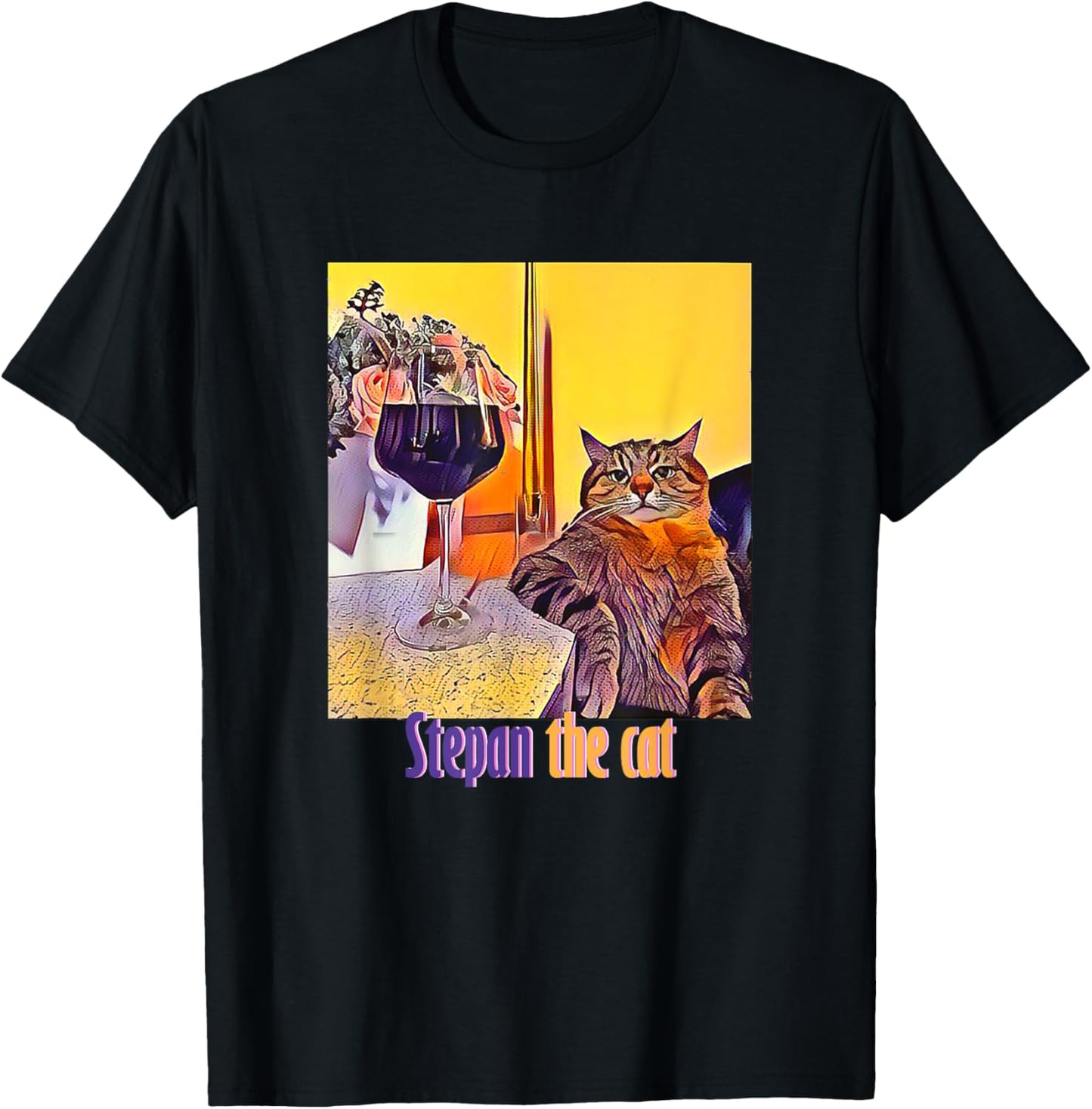 Stepan the chubby cat art, cute cat lover pet lover Men Women T-Shirt - T-Shirt | Black