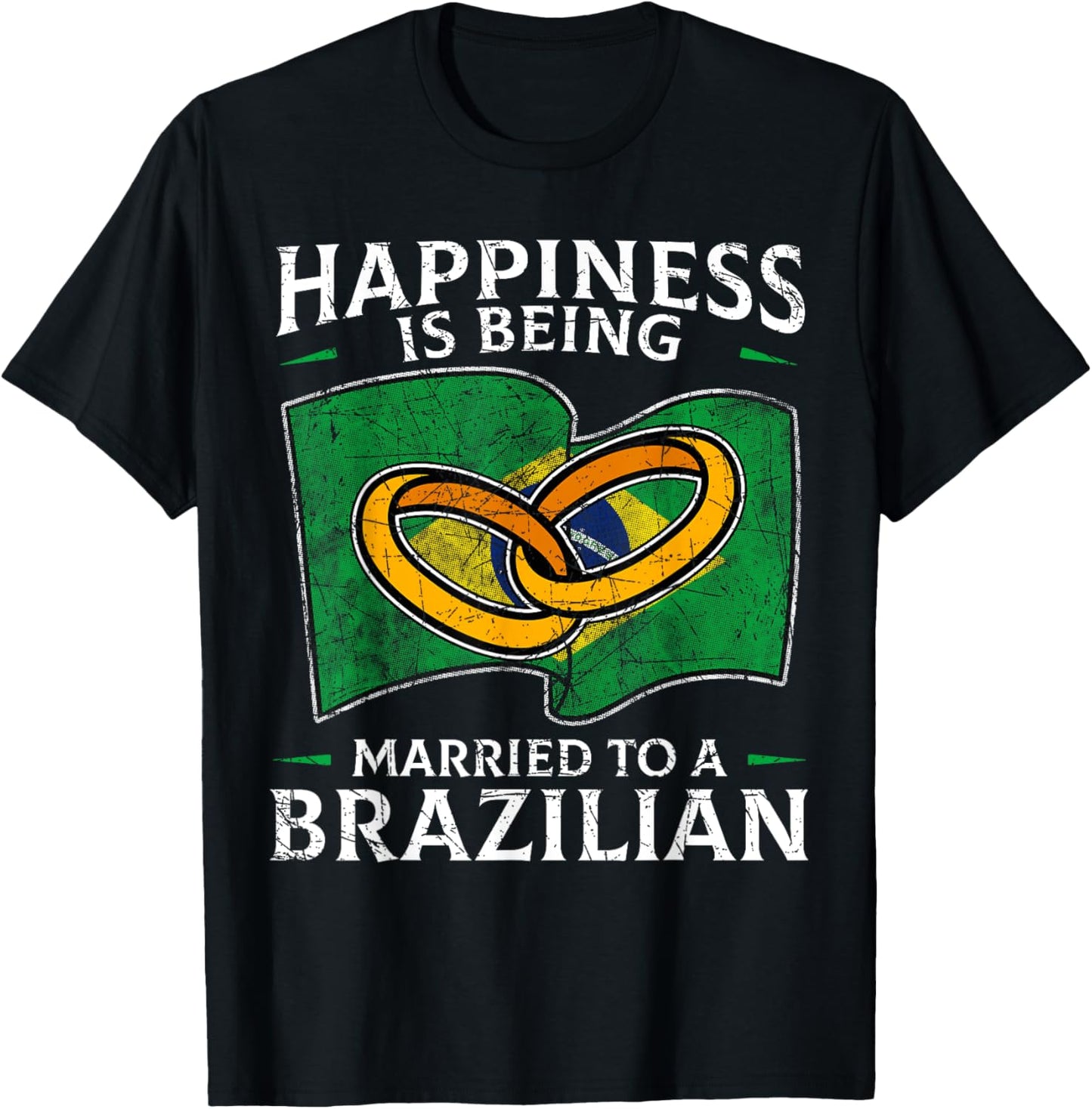 Brazilian Marriage Brazil Married Flag Wedded Culture T-Shirt - T-Shirt | Black