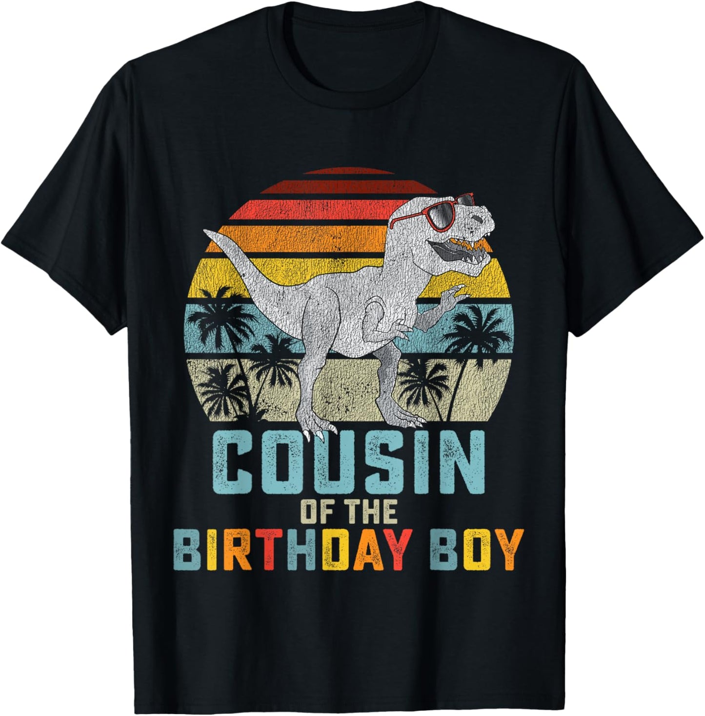 Cousin Dinosaur Boy of the Birthday Boy Matching Family T-Shirt - T-Shirt | Black