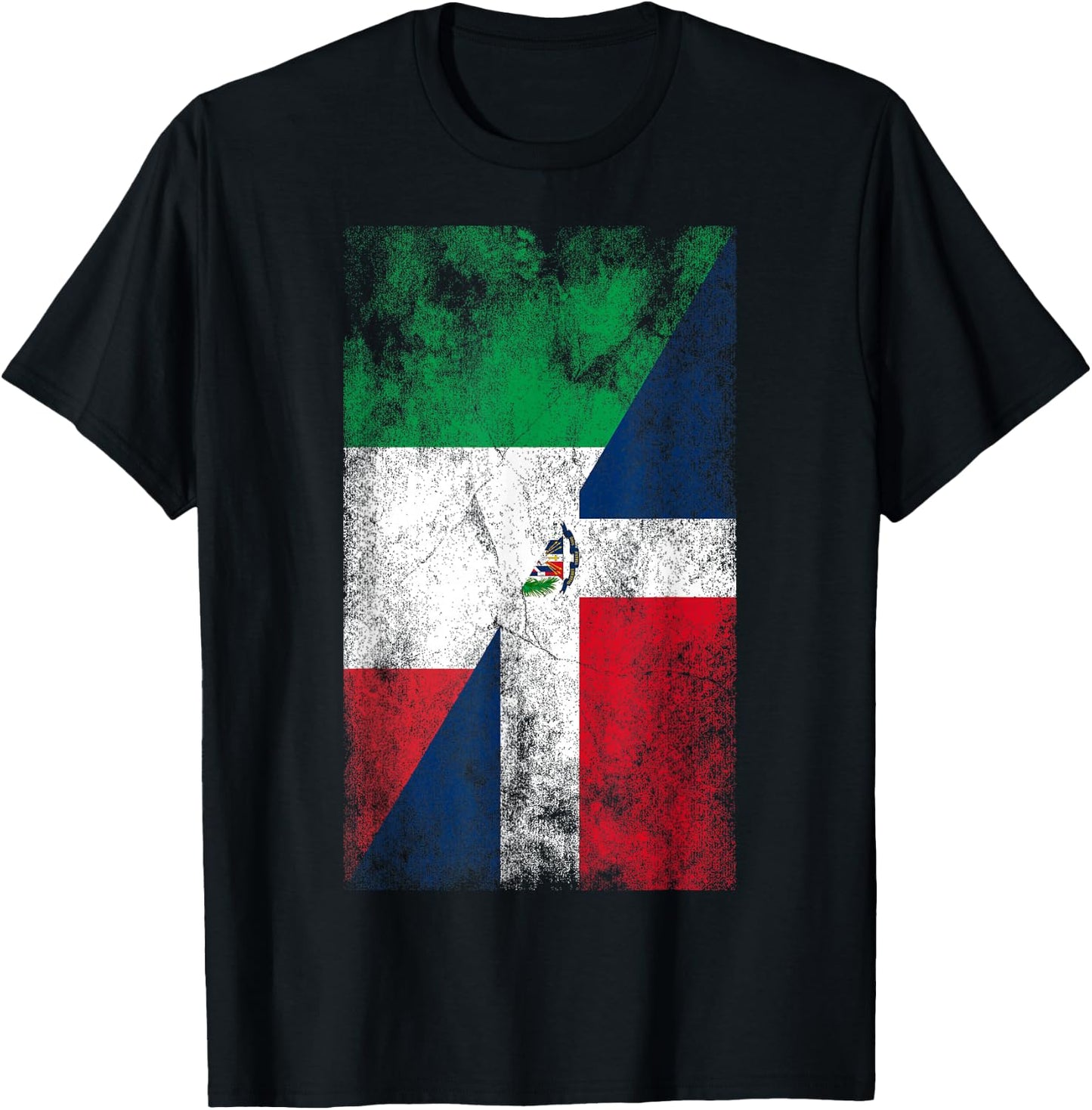 Italy & Dominican Republic Flags - Italian Dominican T-Shirt - T-Shirt | Black