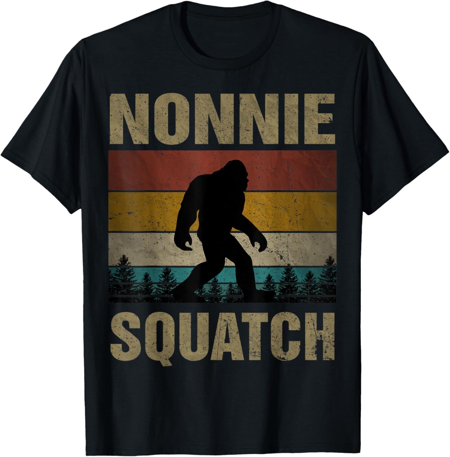 Nonnie Squatch Bigfoot Nonnie Sasquatch Yeti Family Matching T-Shirt - T-Shirt | Black