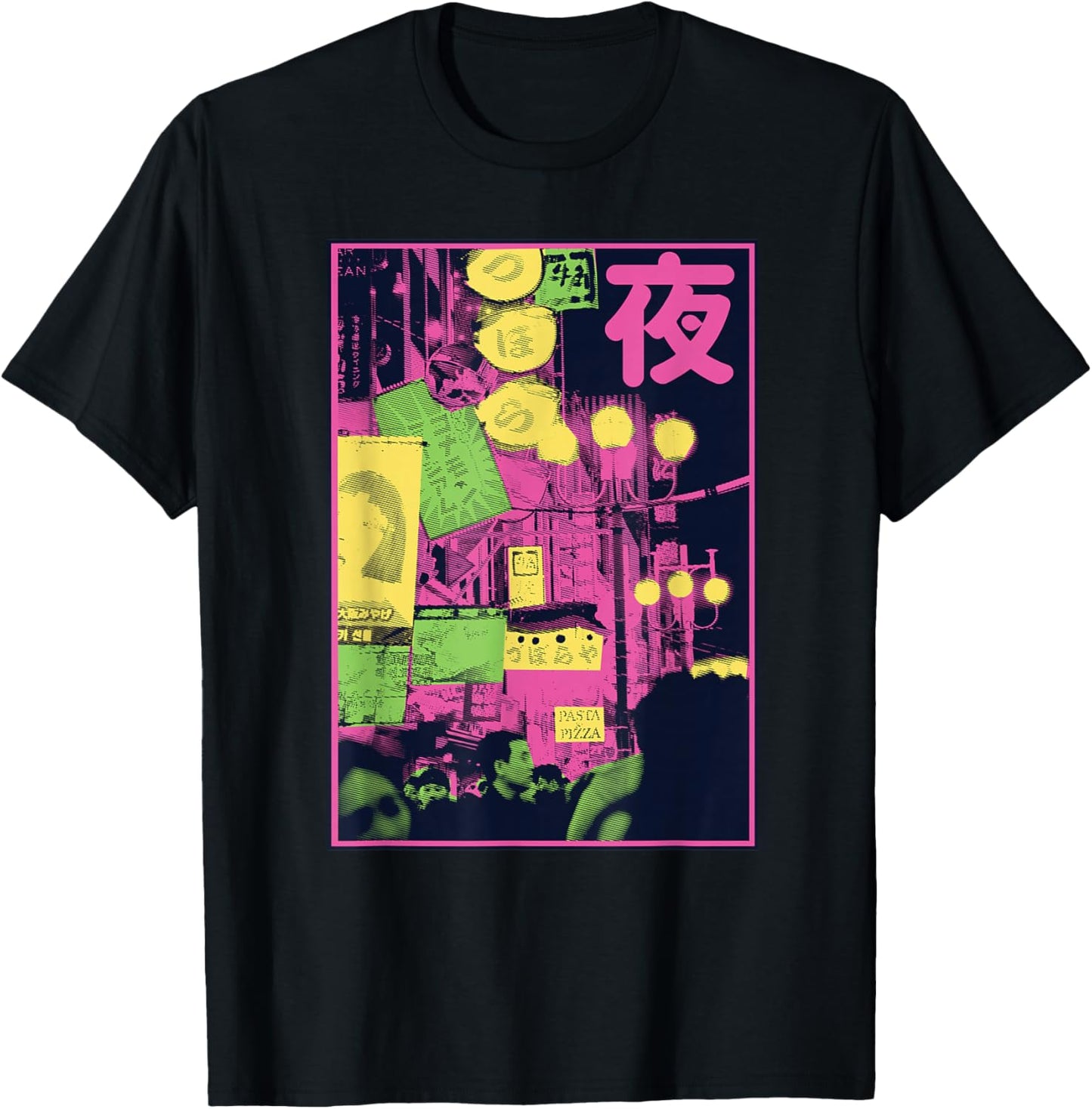 Aesthetic Style Vaporwave Japan 80s 90s Tokyo Osaka street T-Shirt - T-Shirt | Black
