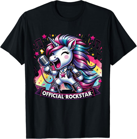 Funny unicorn Singer Rockstar Band official rockstar T-Shirt - T-Shirt | Black