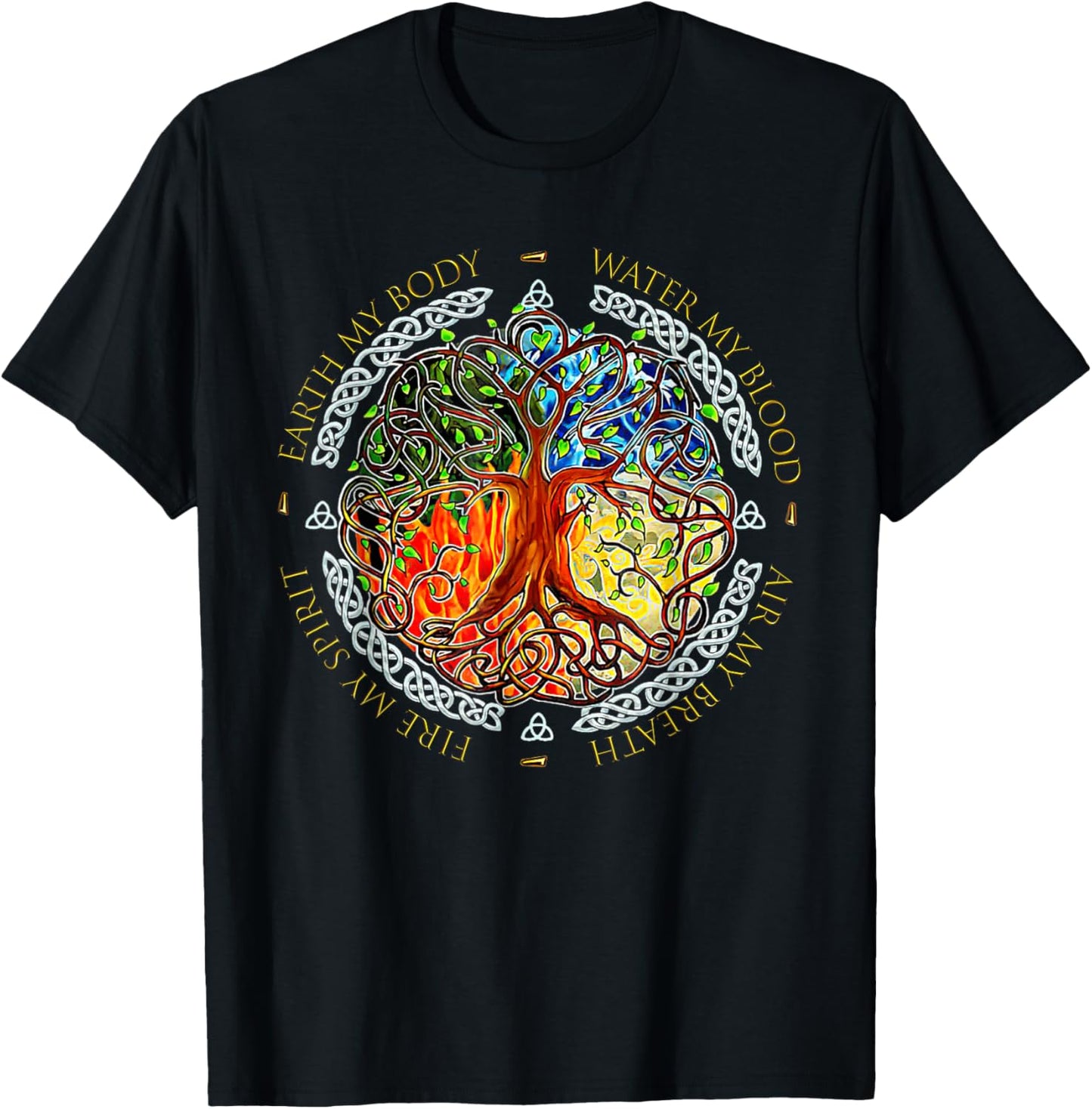 Earth My Body Air My Breath Fire My Spirit Water My Blood T-Shirt - T-Shirt | Black