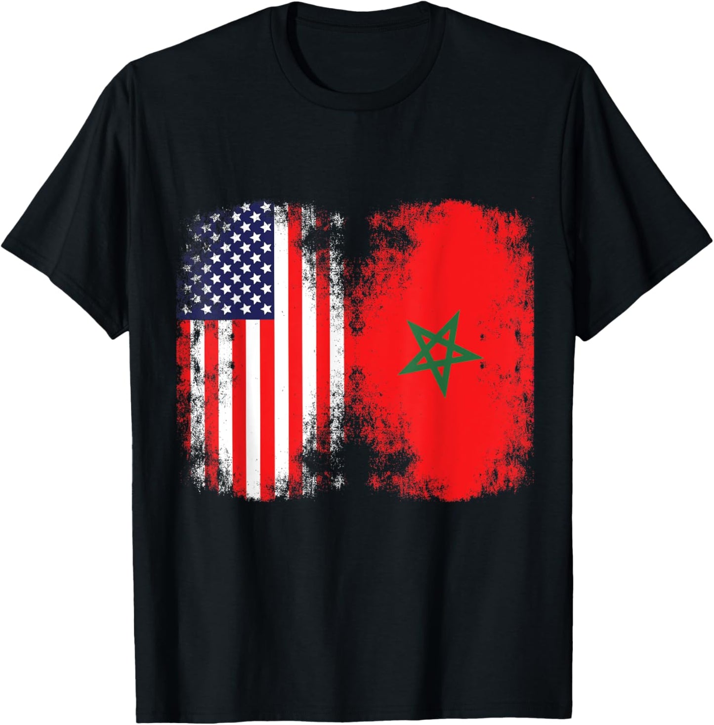 Moorish American Morocco Flag Moroccan Soccer Supporter T-Shirt - T-Shirt | Black