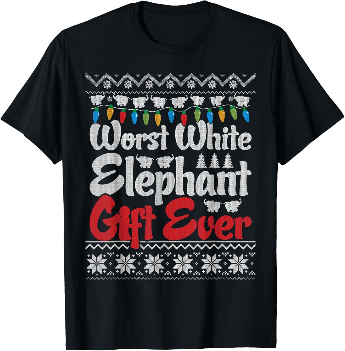 Funny Worst White Elephant Gift Ever Exchange X-mas Office T-Shirt - T-Shirt | Black