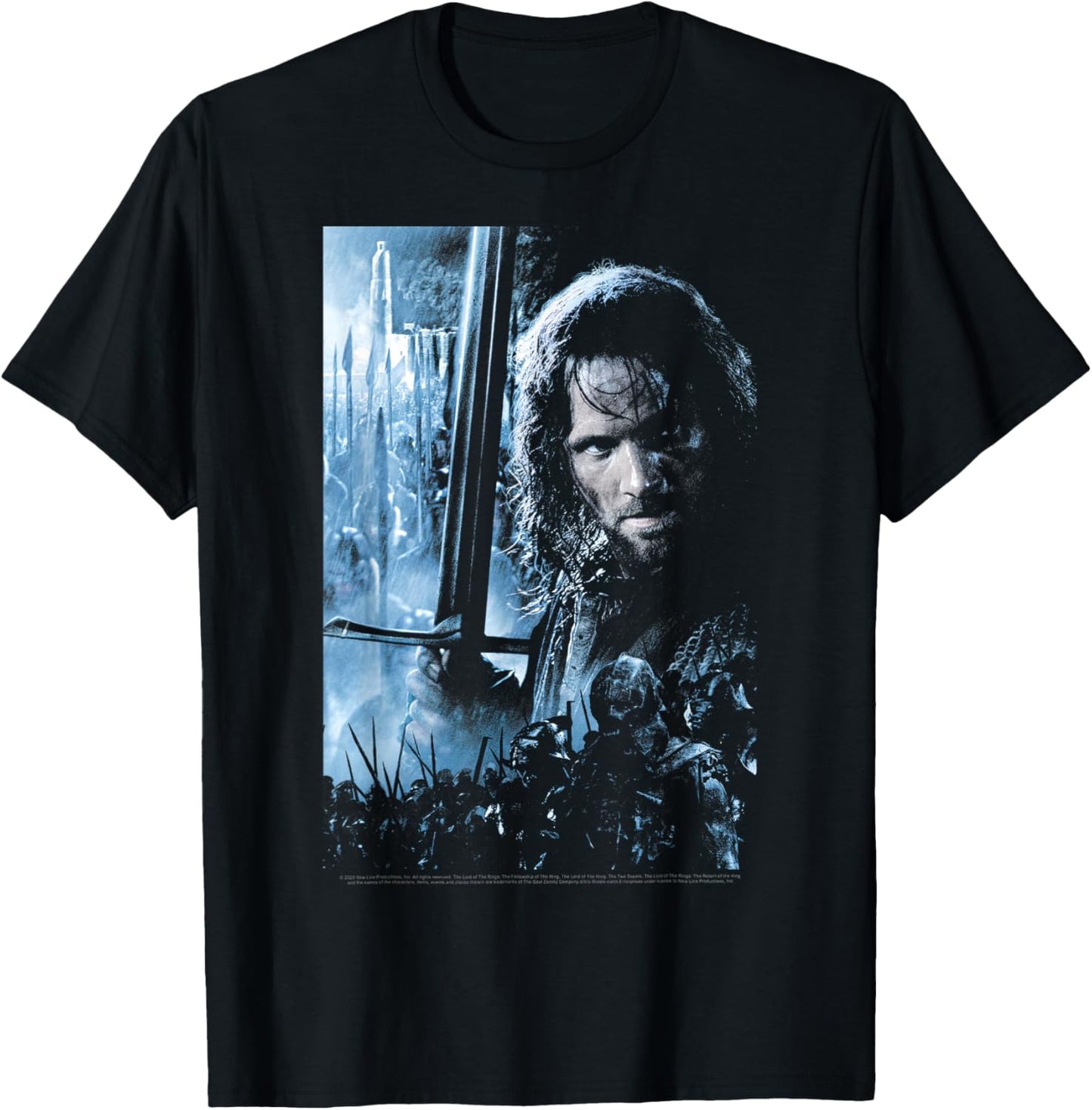 Lord of The Rings Aragorn Battle Poster T-Shirt - T-Shirt | Black