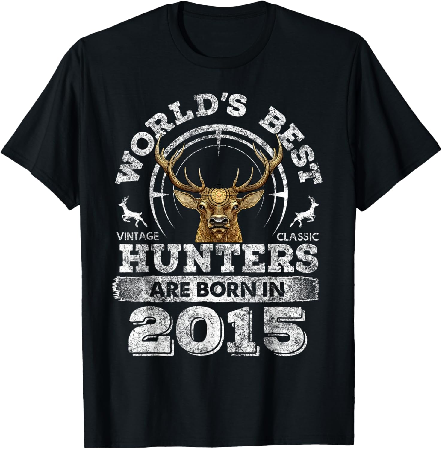 7 Years Old Deer Hunter Born in 2015 7th Birthday Hunter T-Shirt - T-Shirt | Black