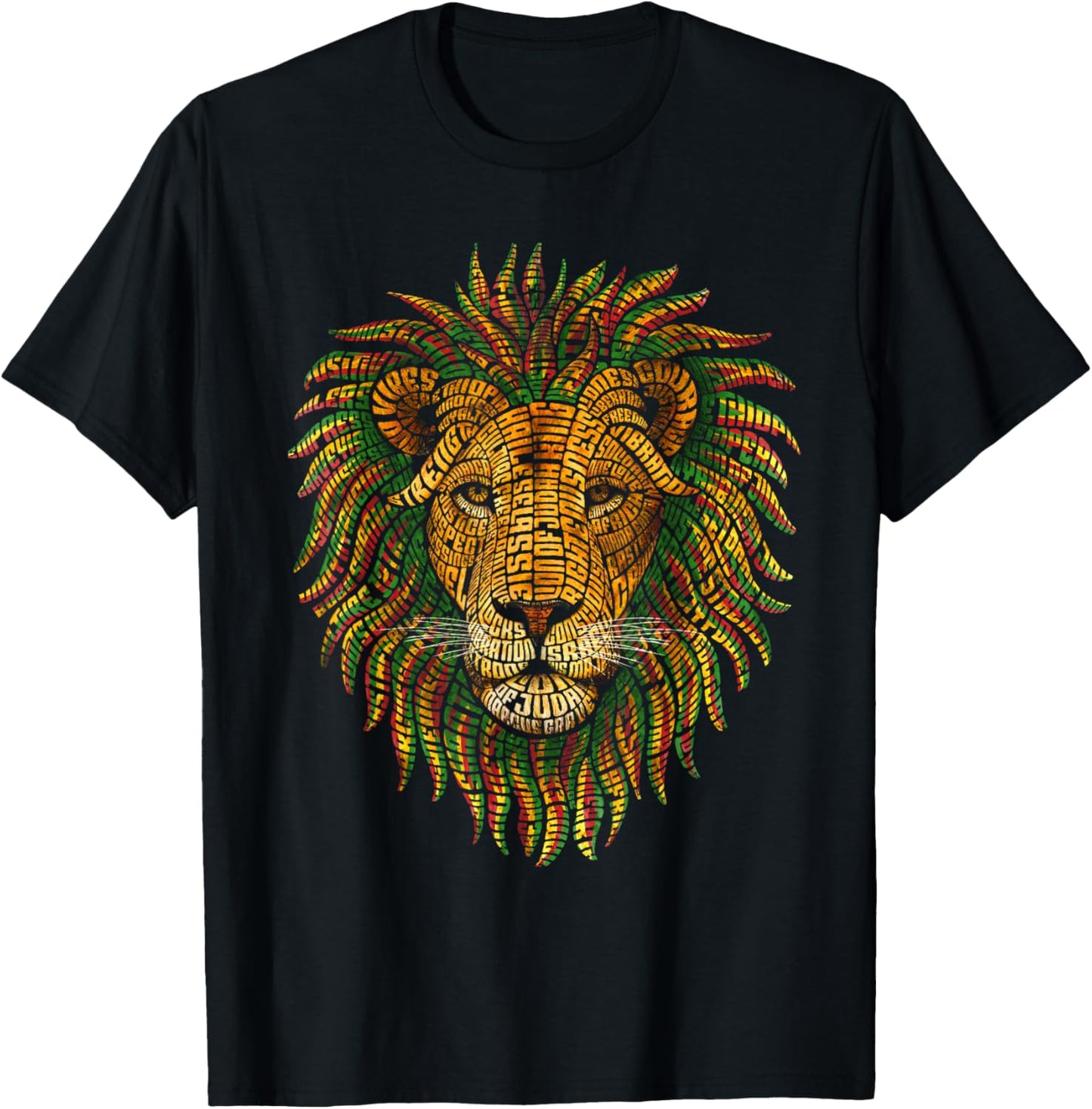 Men Women Jamaica Souvenir Rasta Lion of Judah Roots Reggae T-Shirt - T-Shirt | Black
