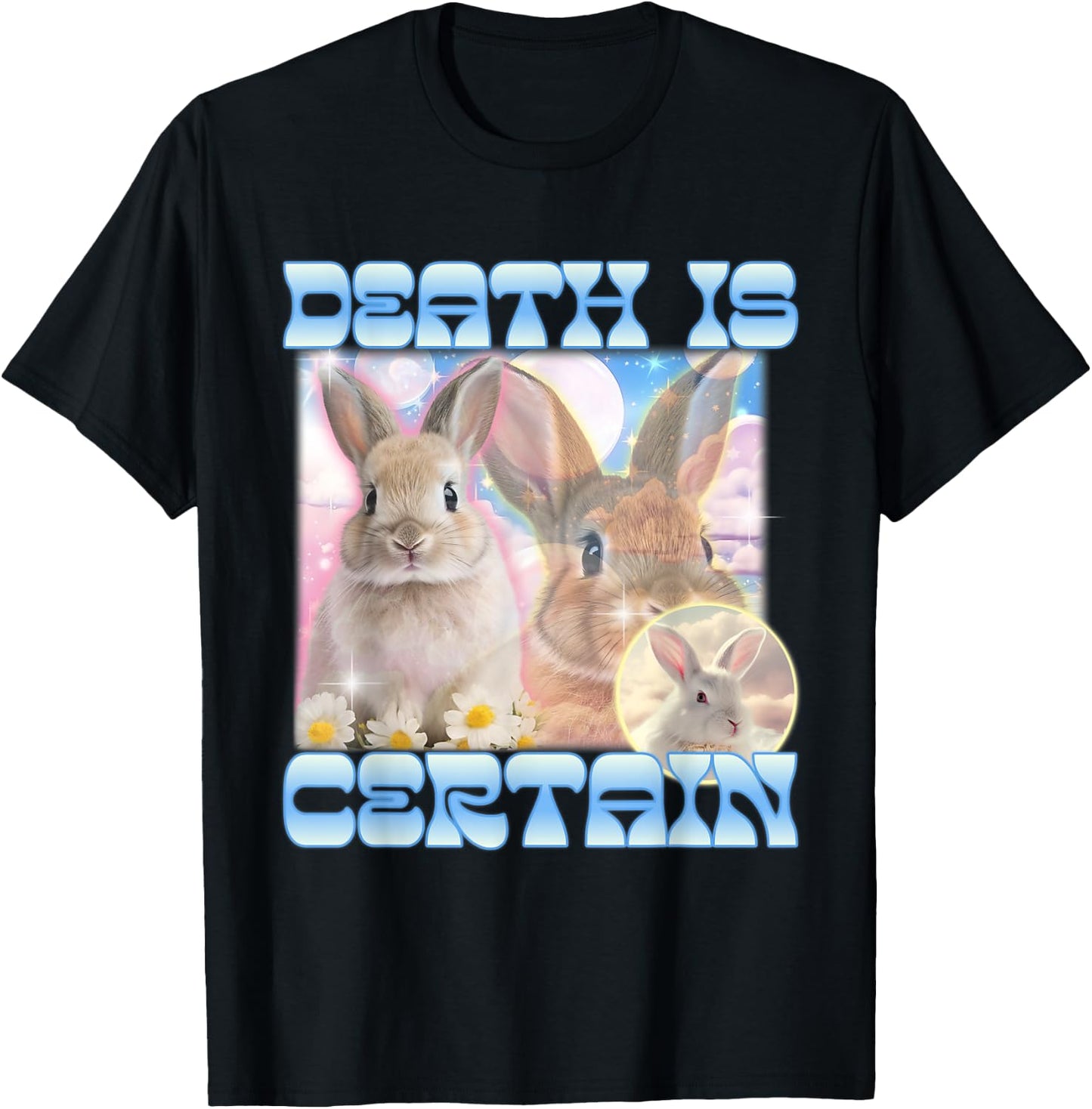 Death Is Certain Funny Meme Cringe Gen Z Y2K Retro Vintage T-Shirt - T-Shirt | Black