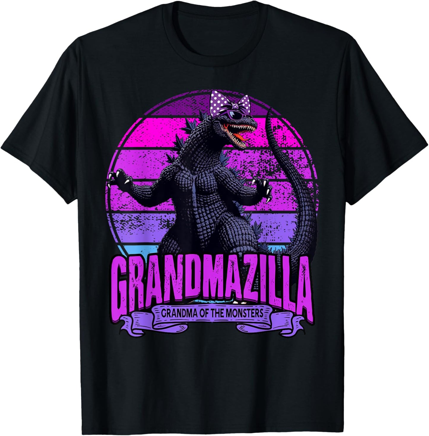 Grandmazilla Grandma Of The Monsters Funny Gifts Mother's T-Shirt - T-Shirt | Black