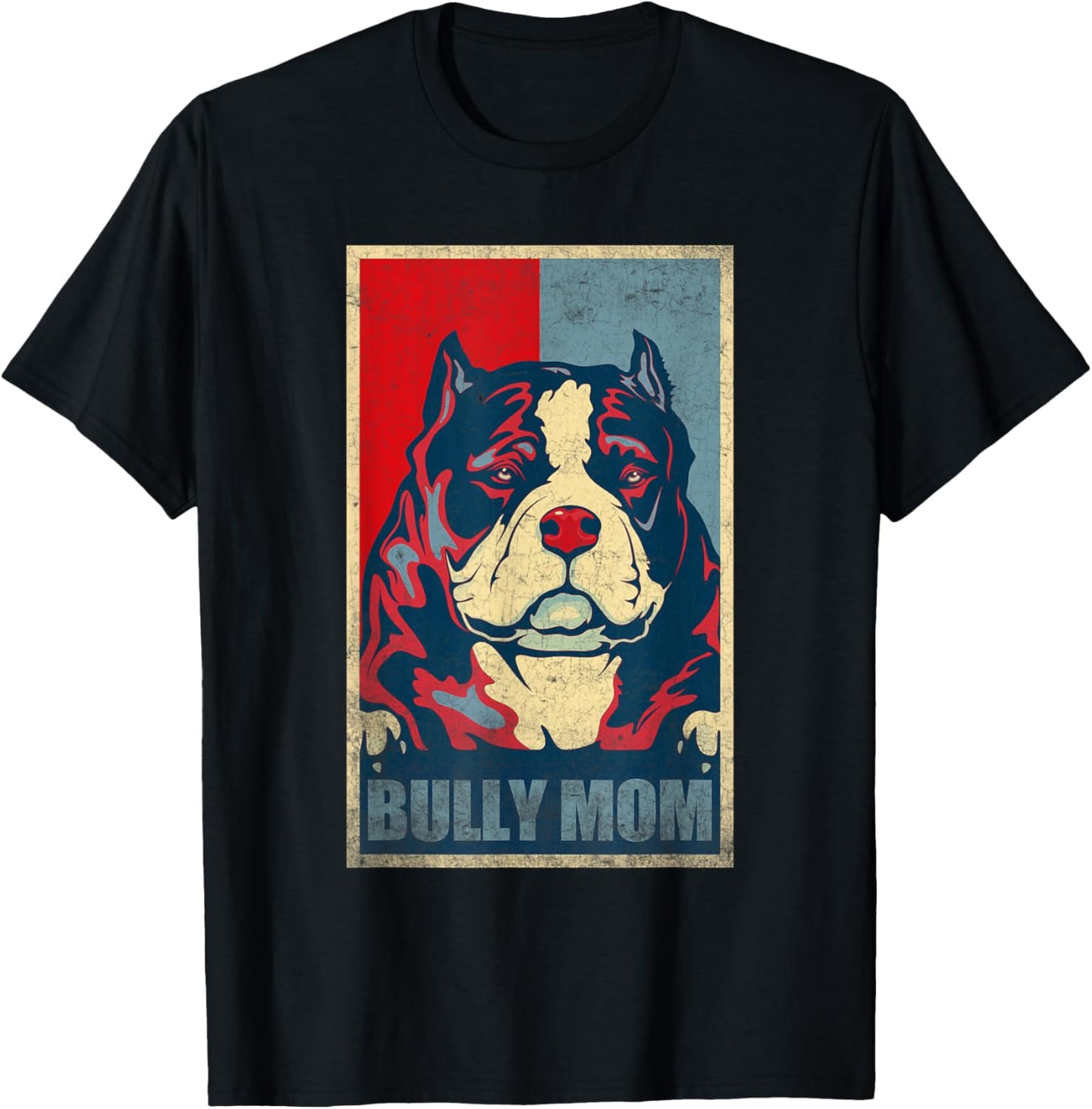 American Bully Mom Vintage , Dog Bully Mom T-Shirt - T-Shirt | Black