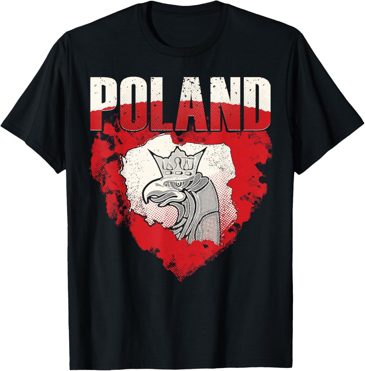 Polish Eagle Shirt Poland Flag Map Polska T-Shirt - T-Shirt | Black