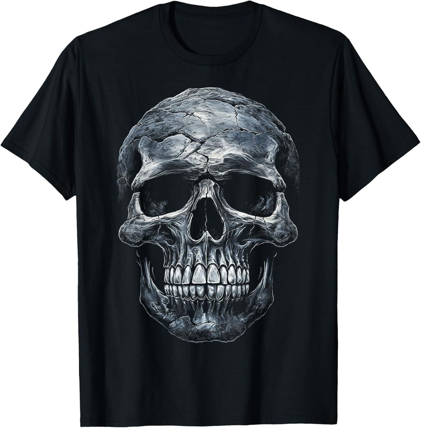 Skull Motif Artwork Art Skull T-Shirt - T-Shirt | Black
