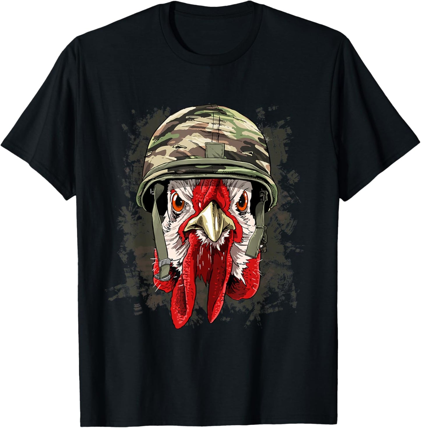 Chicken Soldier Veteran Army Chicken Farm Animal Lover T-Shirt - T-Shirt | Black