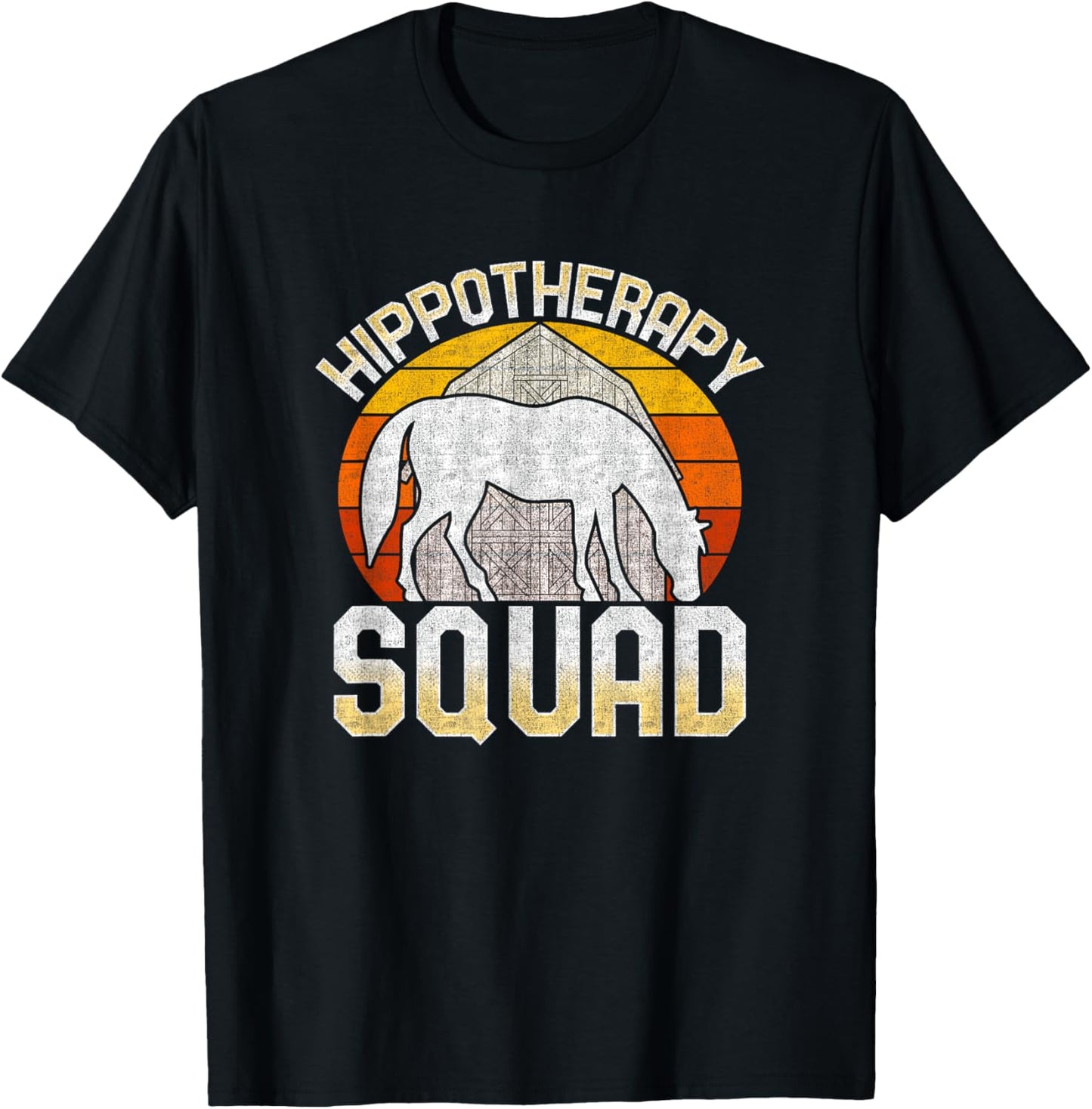 Equine Assisted Horse Therapy Therapist Hippotherapy Squad T-Shirt - T-Shirt | Black